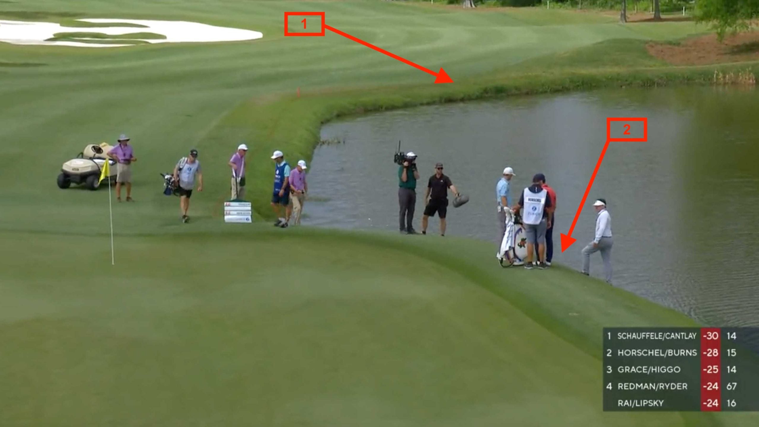 horschel tee shot at 16 at zurich classic