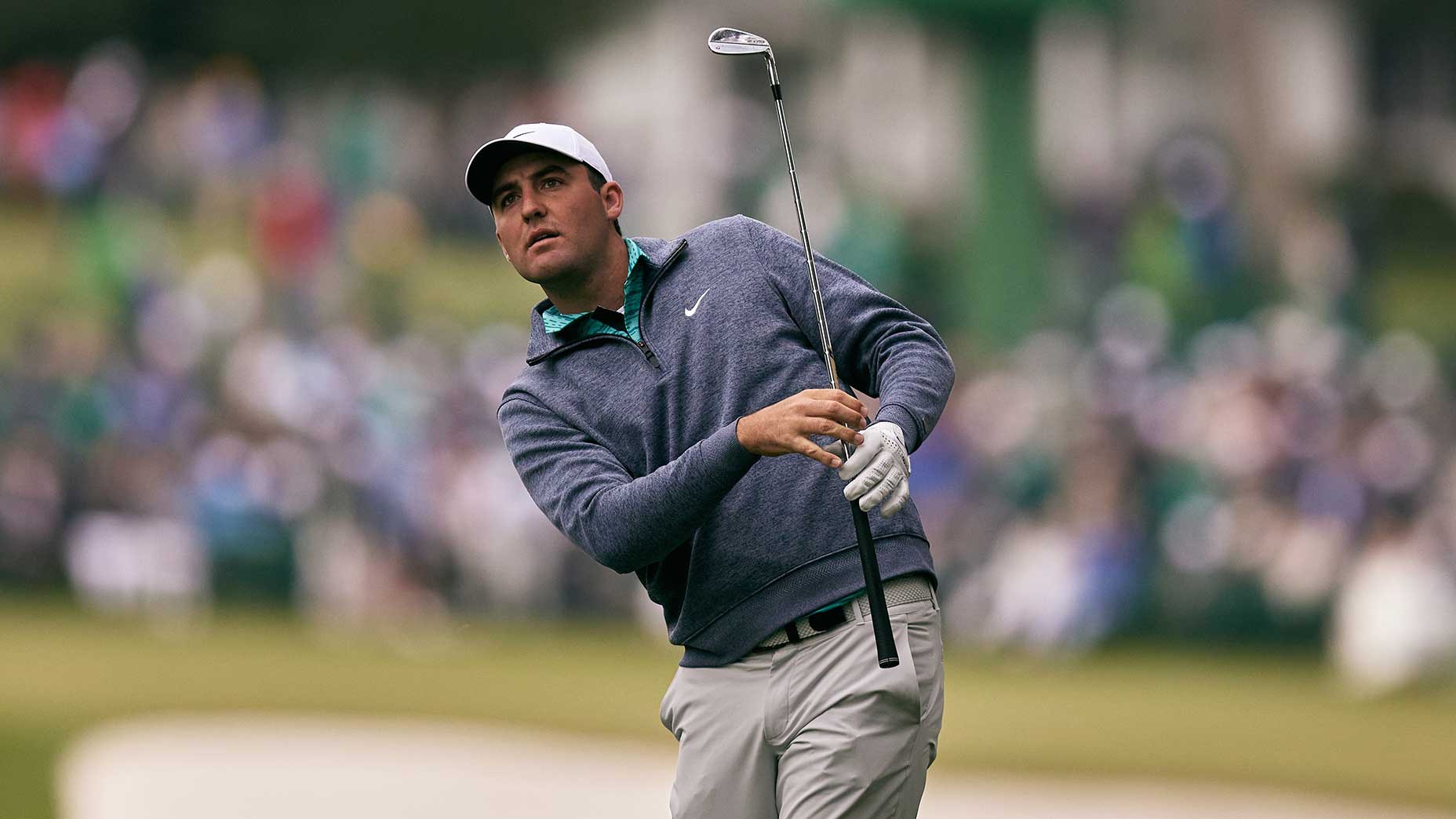 Scottie scheffler at the masters on saturday