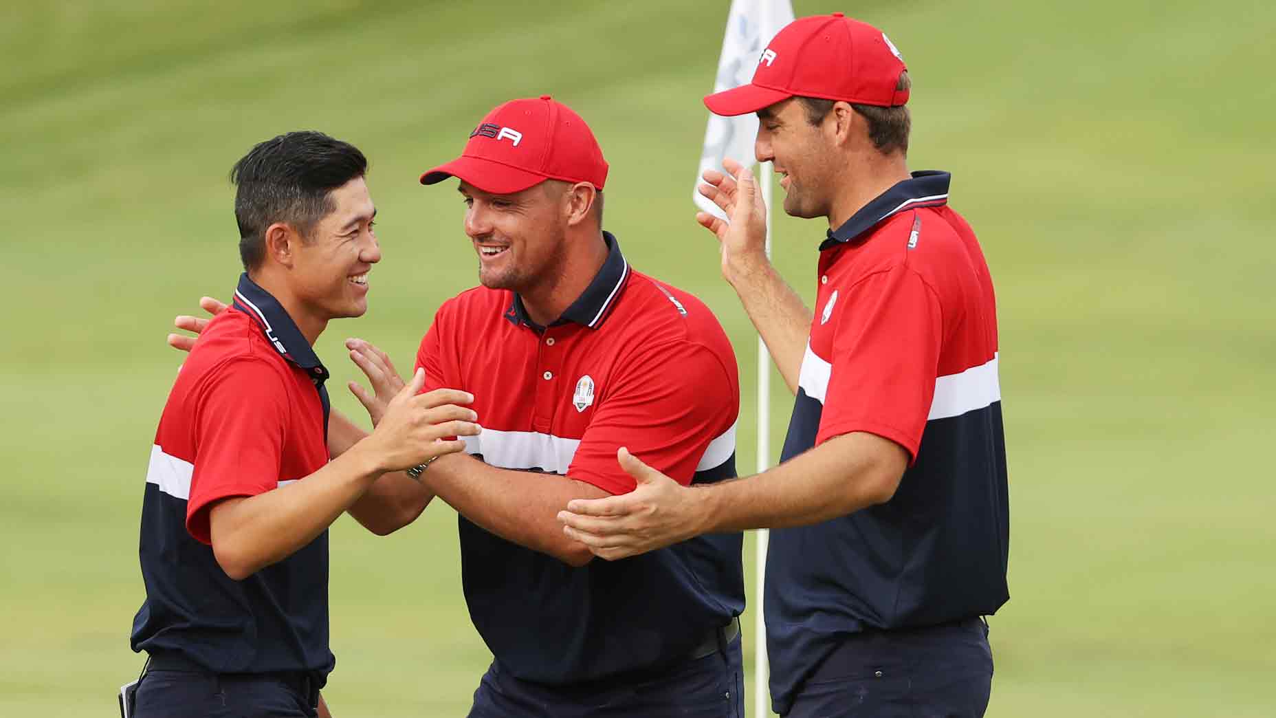 Collin Morikawa, Bryson DeChambeau and Scottie Scheffler