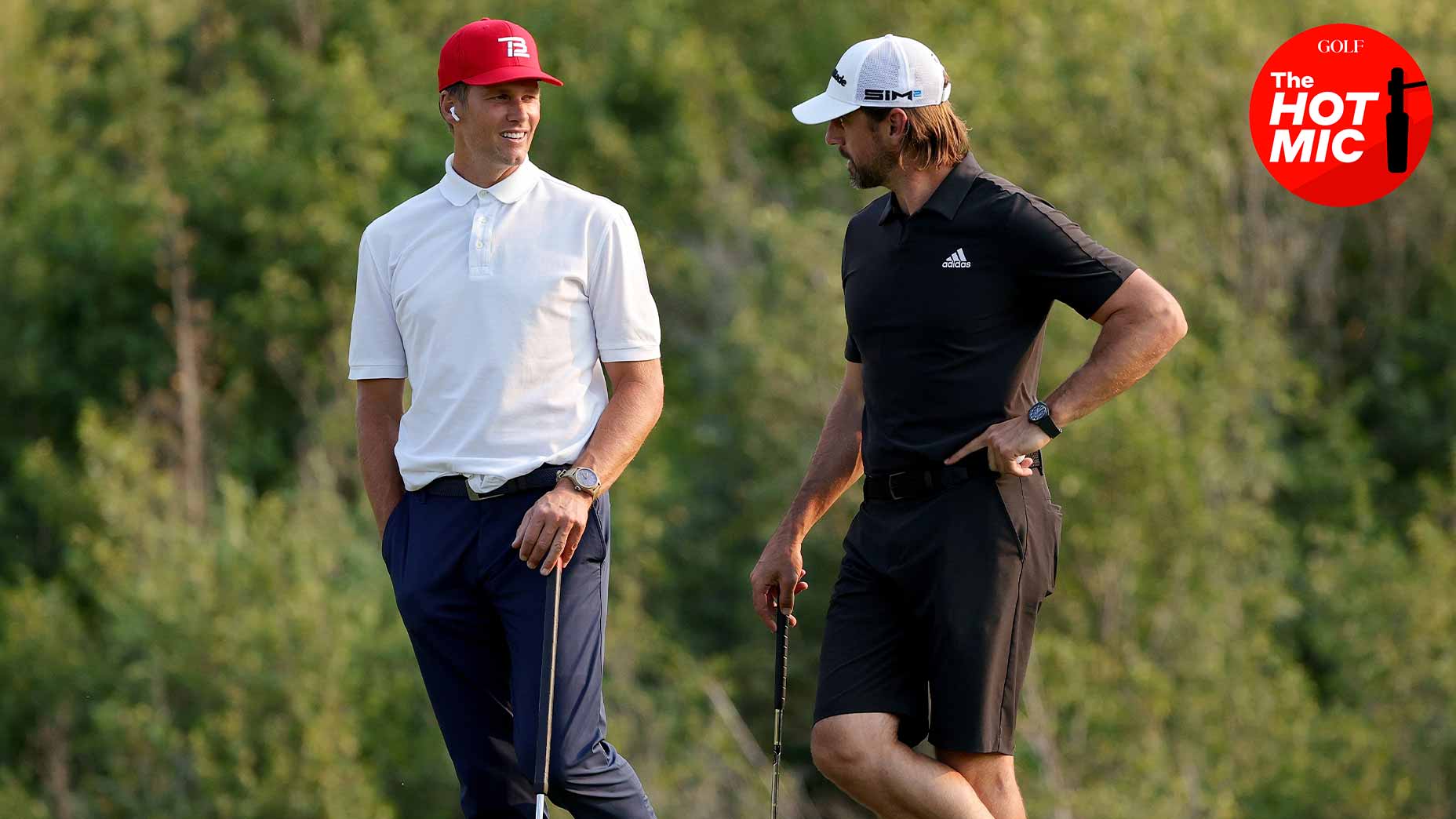 tom brady and aaron rodgers smile the match