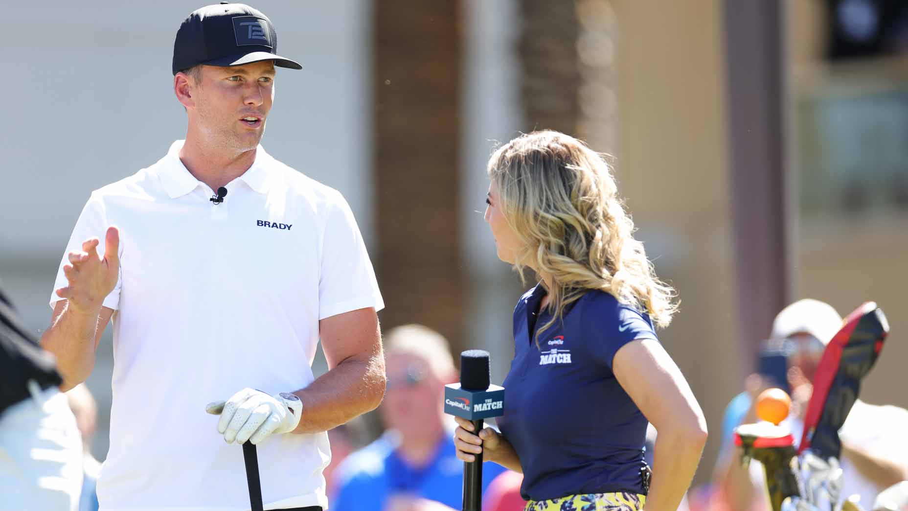 Tom Brady and Amanda Renner at The Match in Las Vegas on Wednesday.