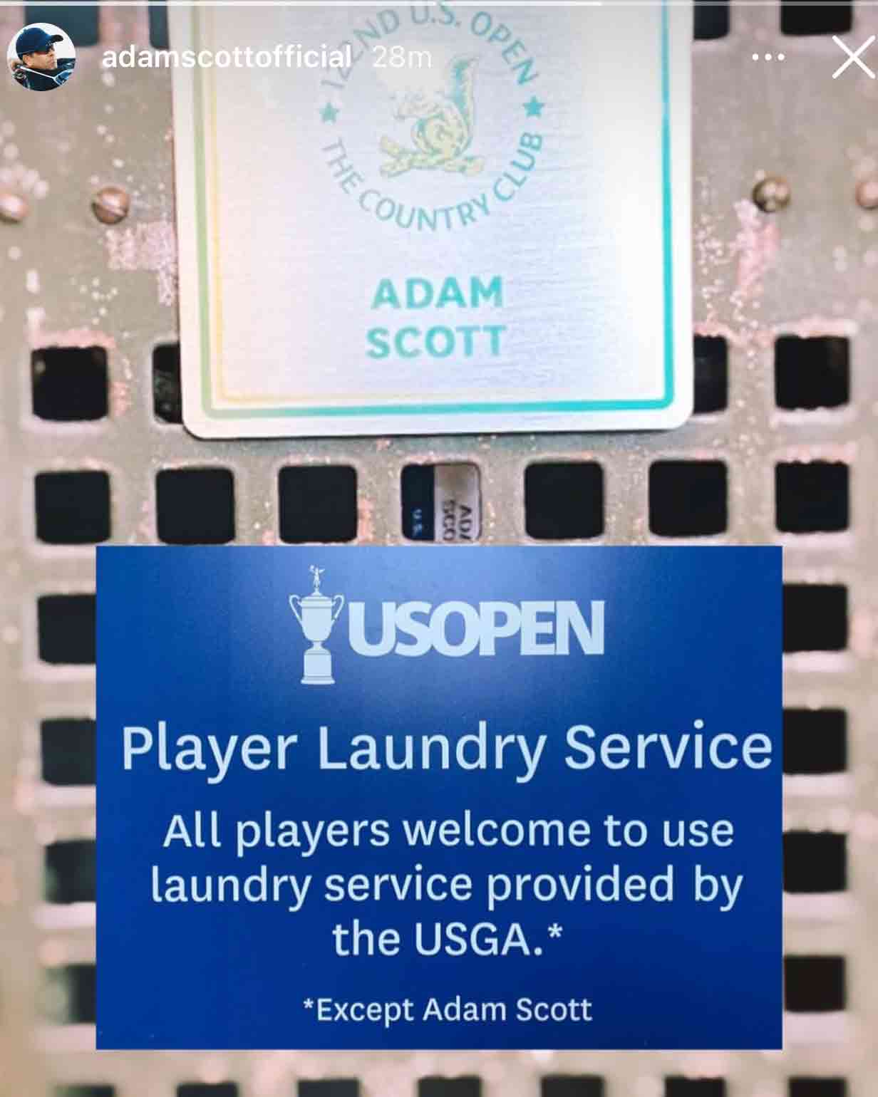 Adam Scott's locker at the Country Club