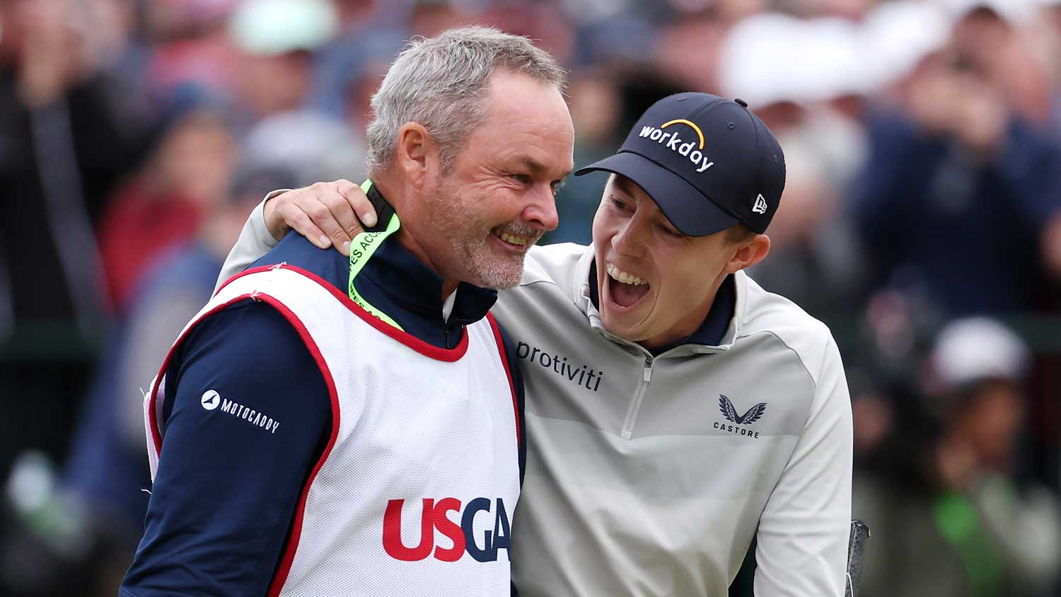 matt fitzpatrick and caddie at us open