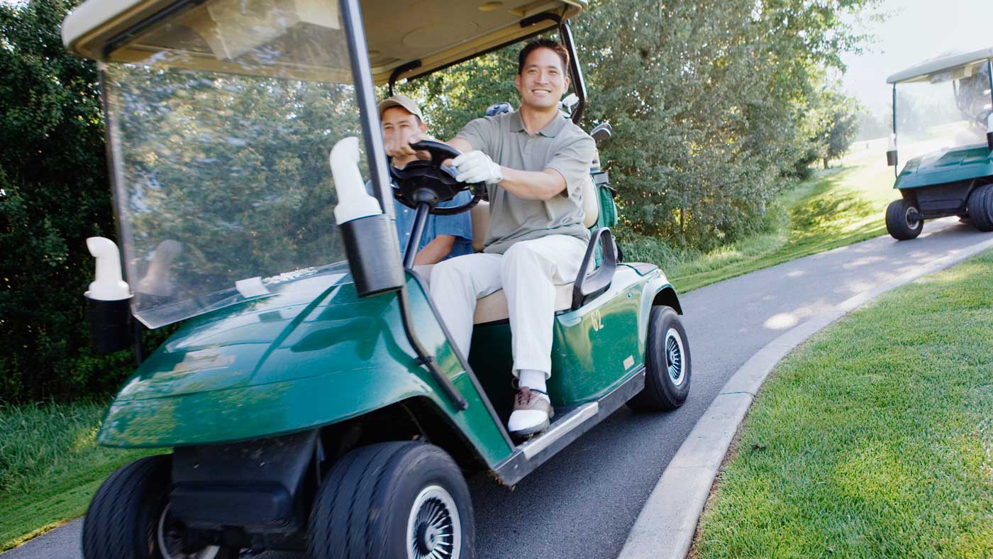 golf cart on path