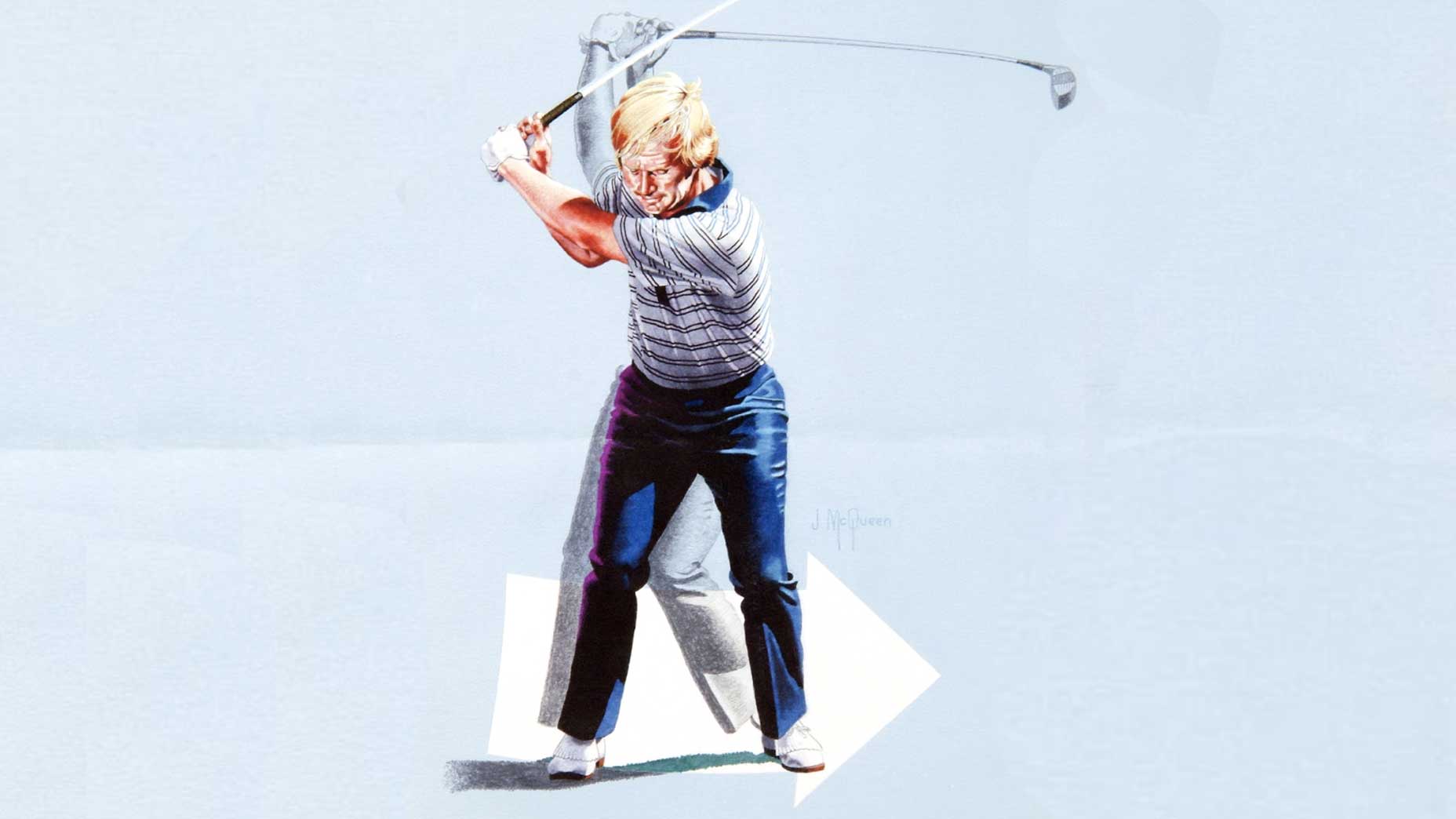 An illustration of Jack nicklaus swinging.