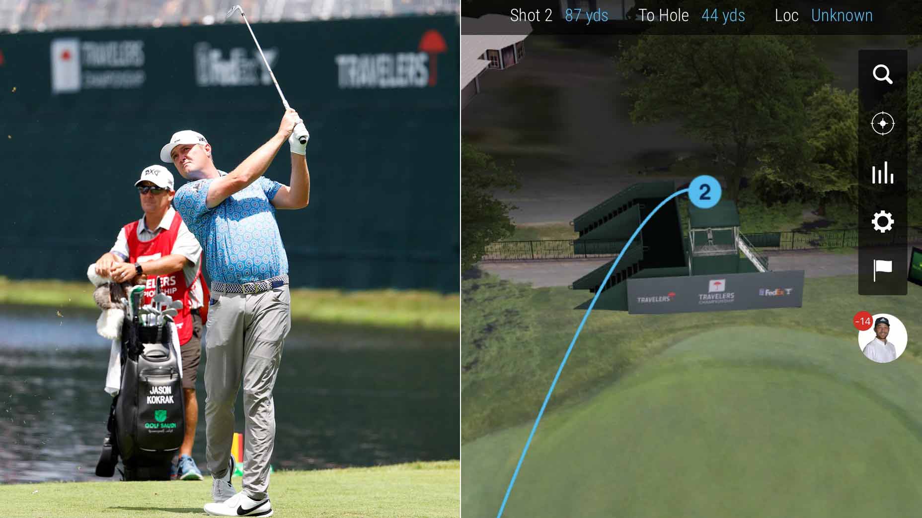 Jason Kokrak walk-ff shot at 2022 Travelers Championship