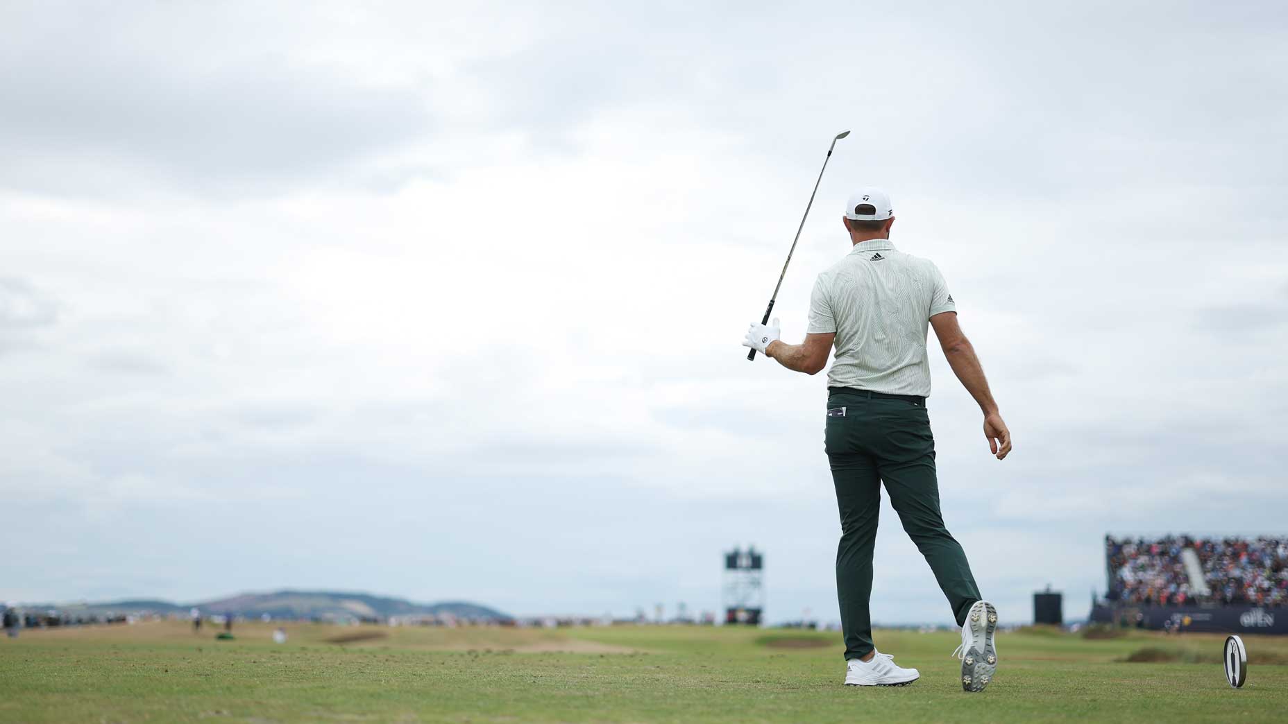 Dustin Johnson walks at 2022 Open Championship