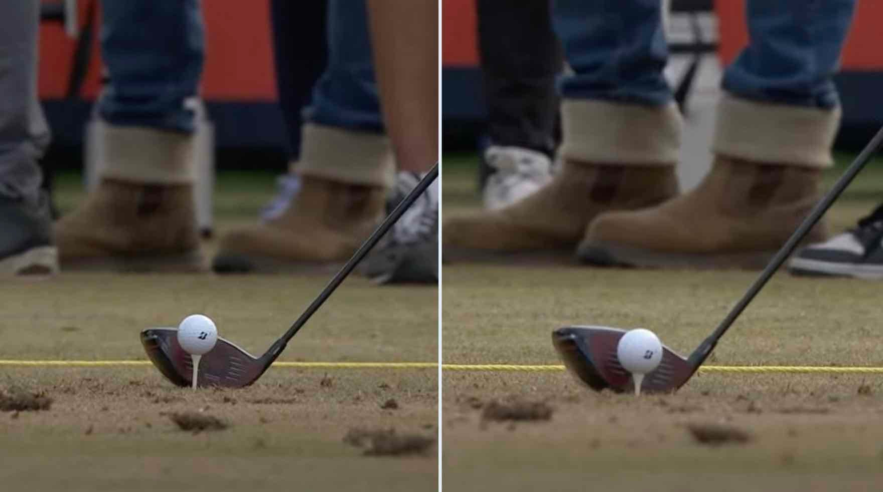 Tiger woods adjusting tee height