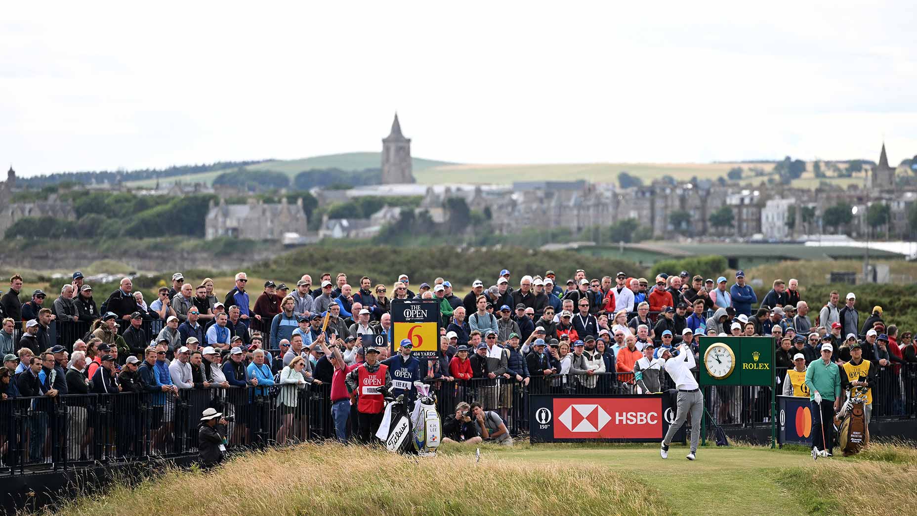 cameron young tees off open