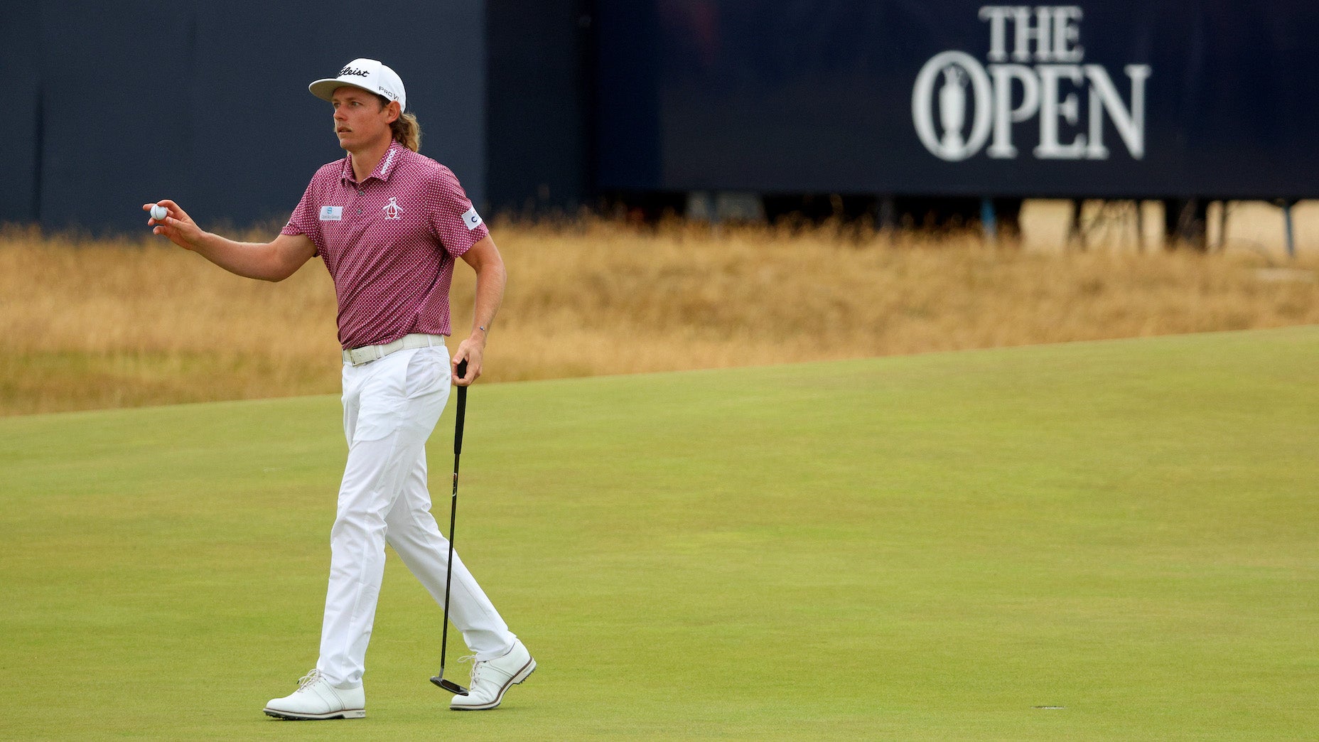 ST ANDREWS, SCOTLAND - JULY 17: Cameron Smith of Australia reacts on the 15th green during Day Four of The 150th Open at St Andrews Old Course on July 17, 2022 in St Andrews, Scotland. (Photo by Andrew Redington/Getty Images)