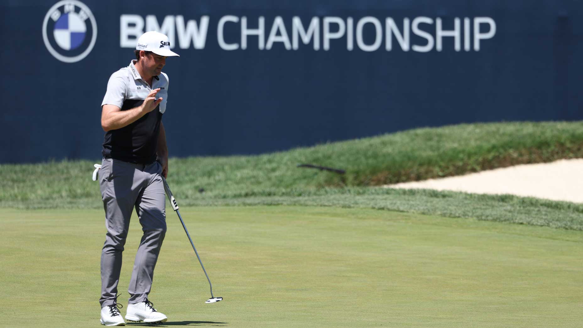 Keegan Bradley makes a putt at the BMW Championship