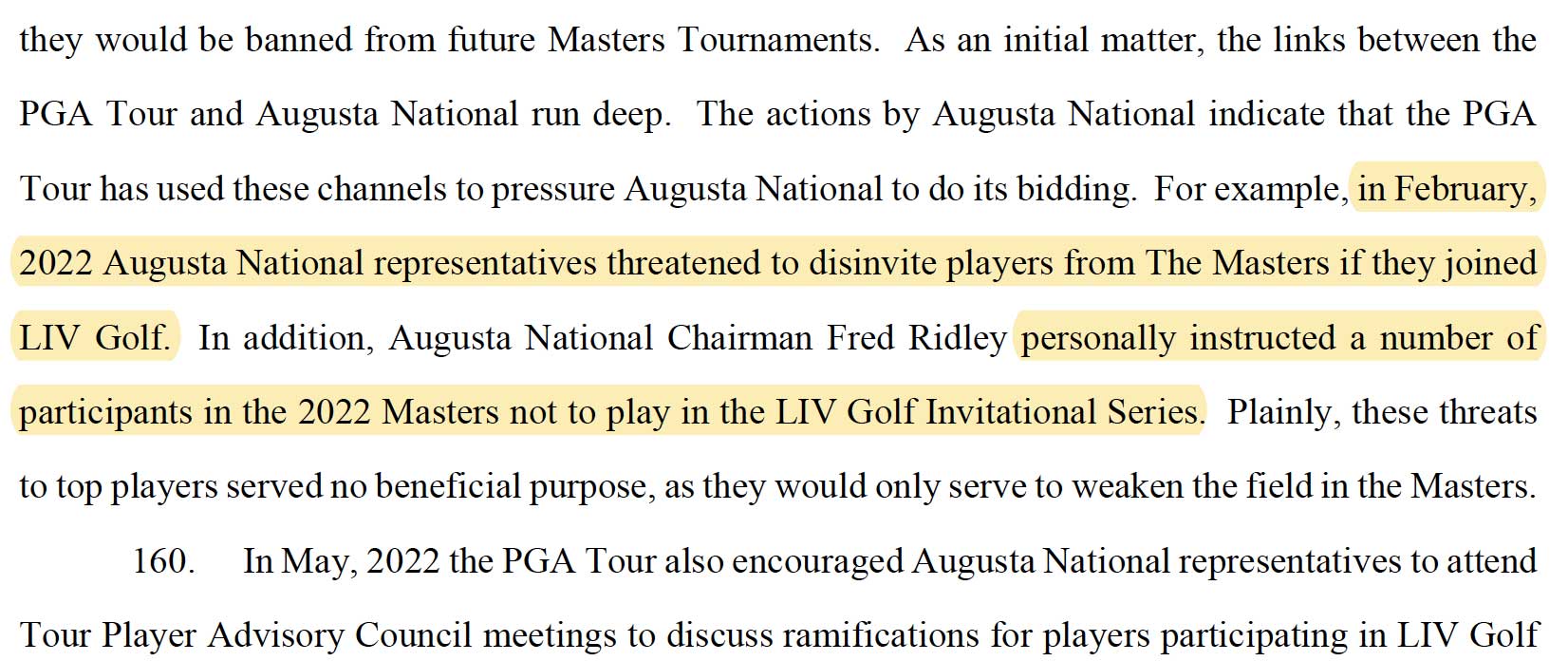 LIV golf lawsuit