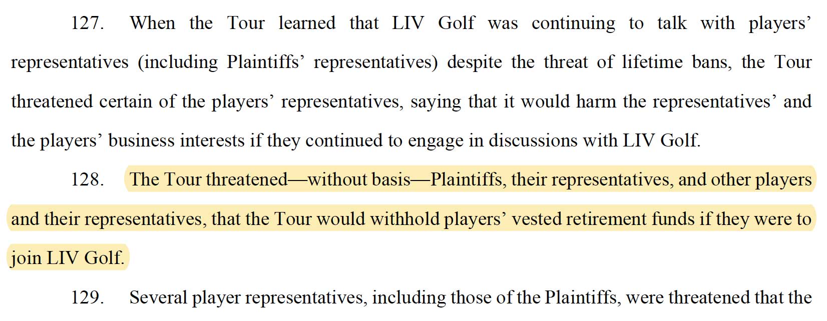 liv golf lawsuit