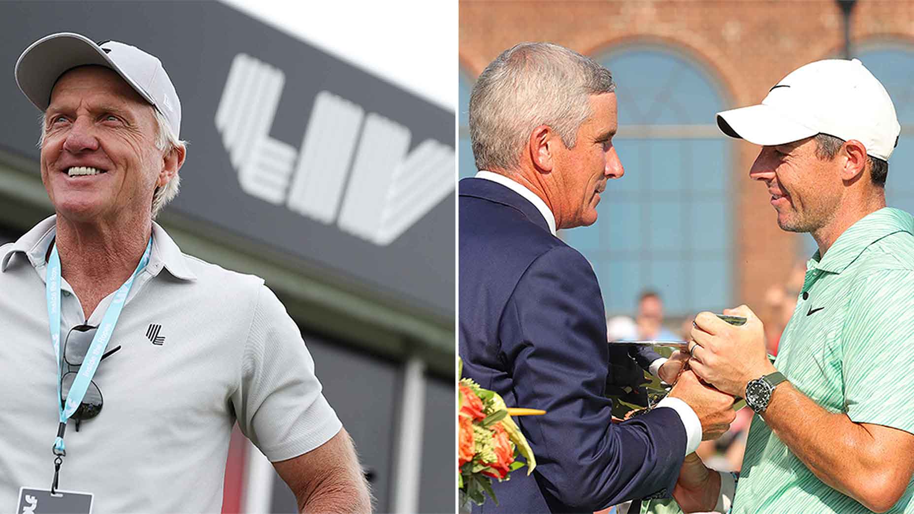 Greg Norman, Jay Monahan, Rory McIlroy