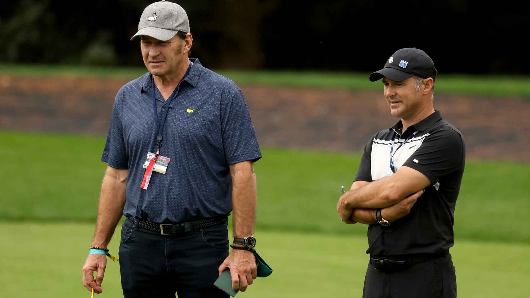 nick faldo stands with trevor immelman