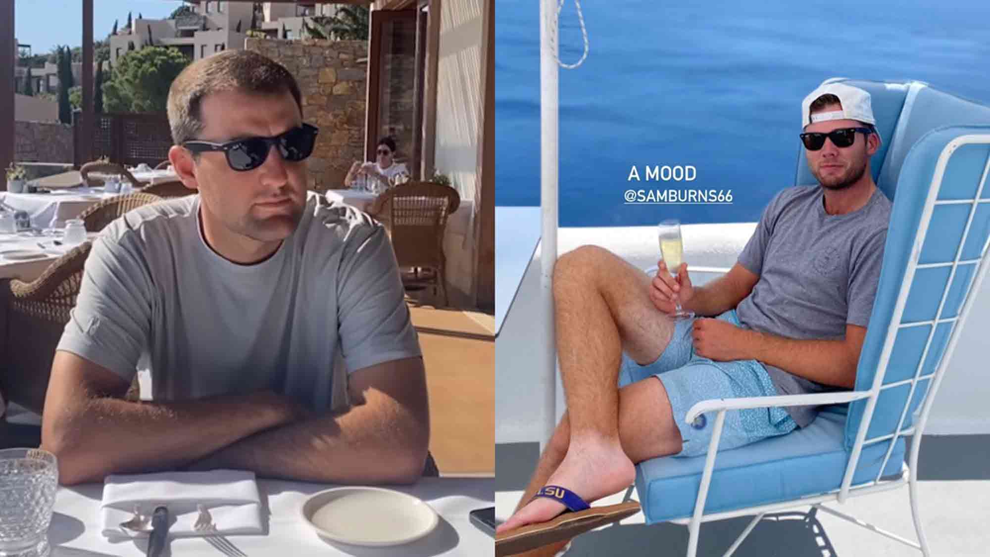 Scottie Scheffler and Sam Burns on vacation