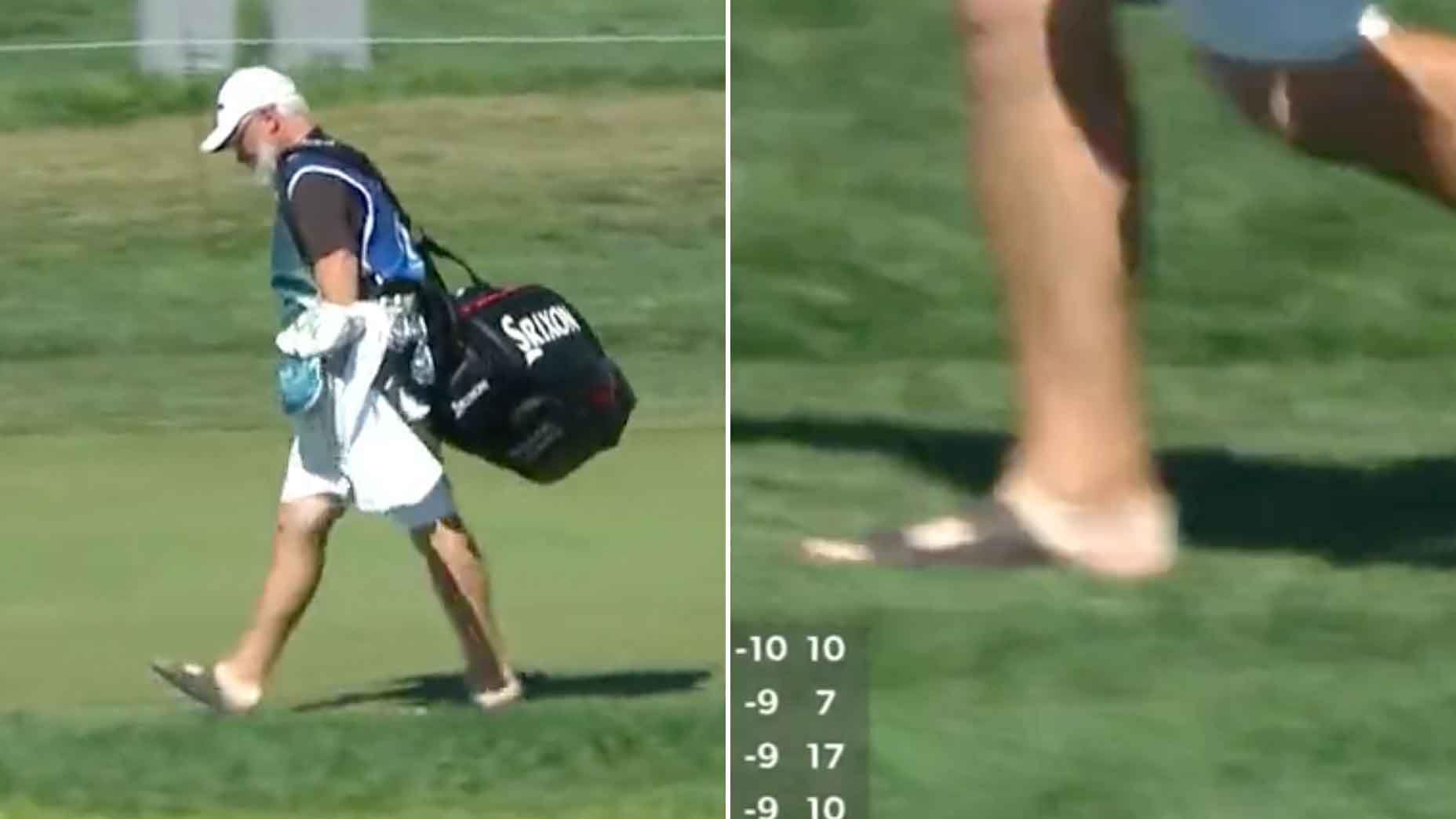 shane lowry's caddie wears sandals