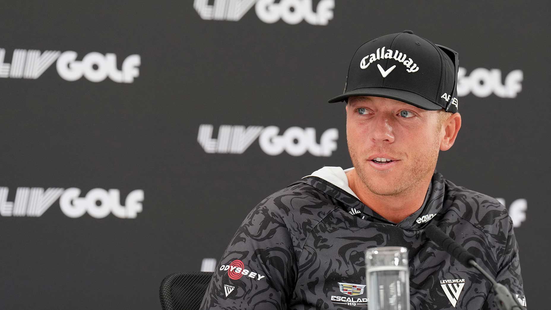 talor gooch at a liv press conference