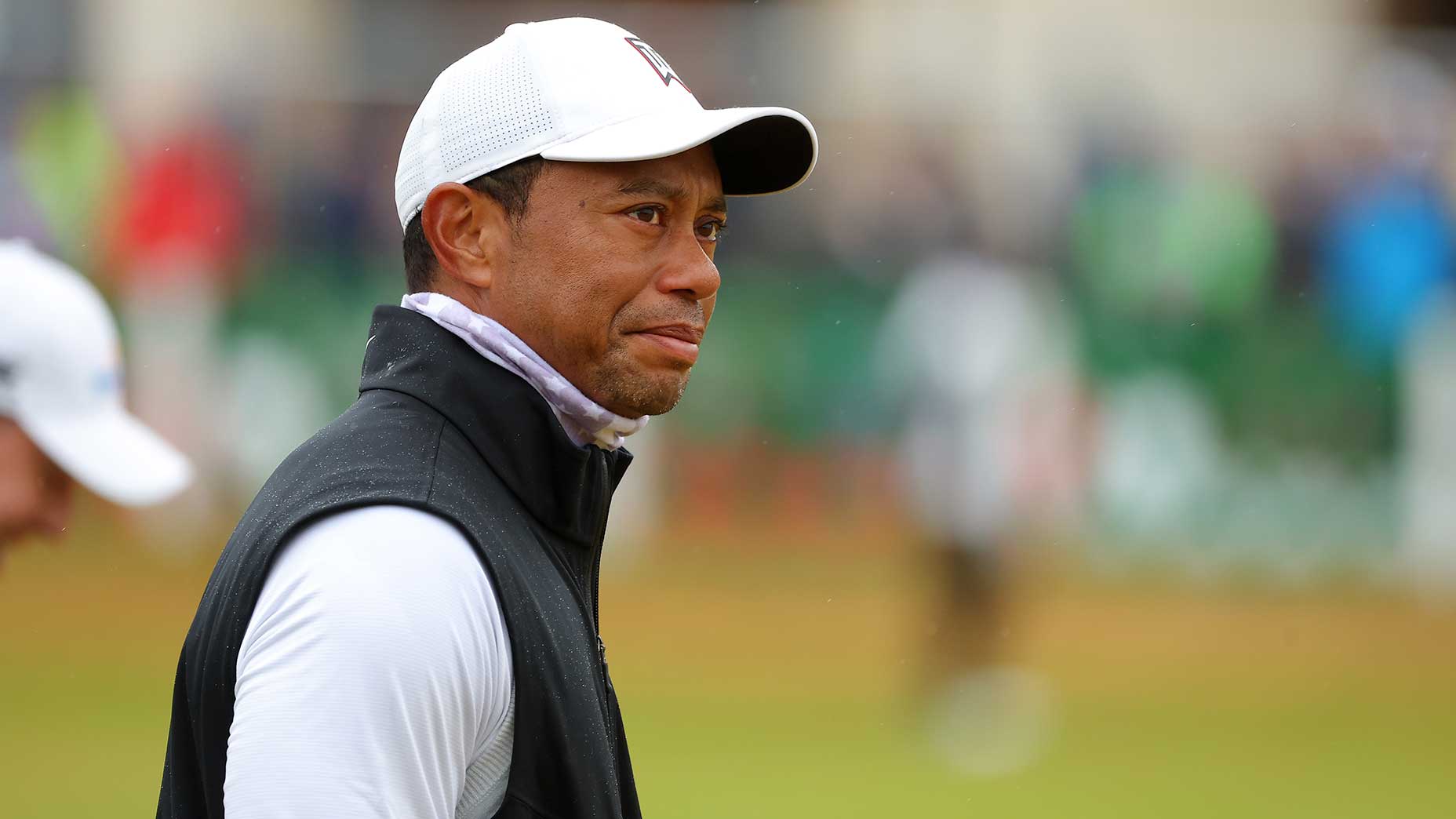 tiger woods at the 2022 open championship.