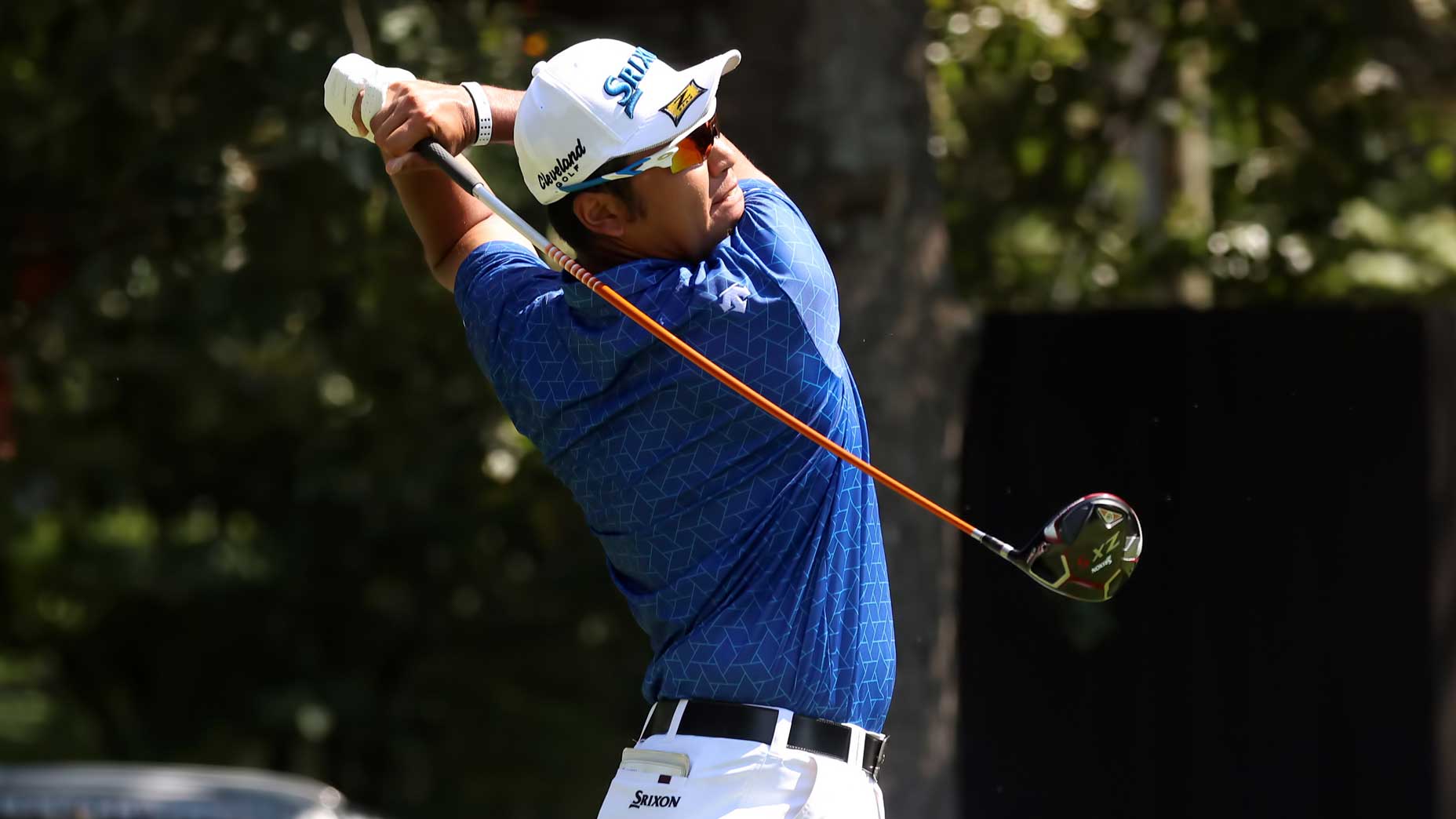 Hideki Matsuyama hits driver at 2022 Tour Championship