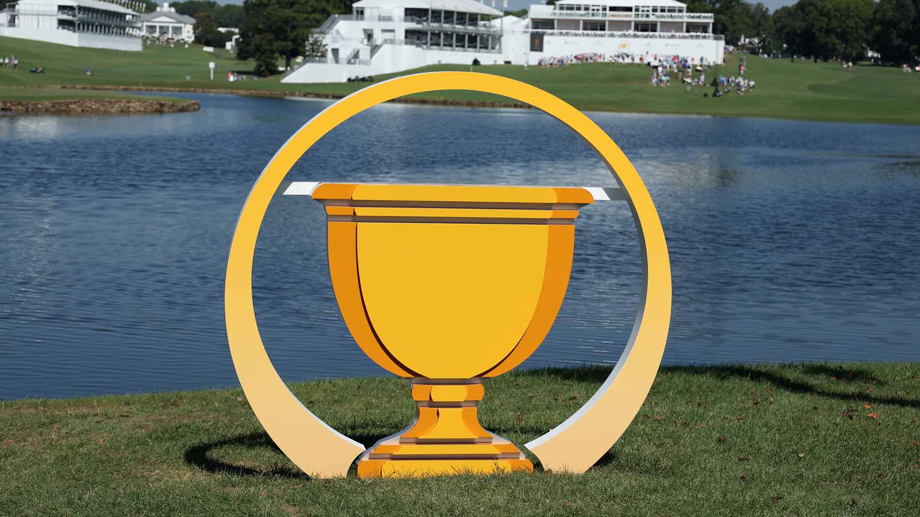 Presidents Cup sign seen at Quail Hollow