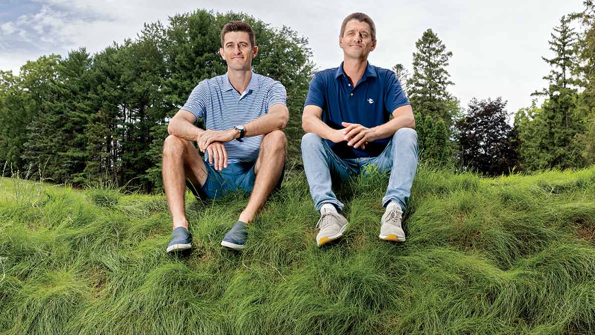 The Keiser boys &mdash;&nbsp;Chris (left) and Michael &mdash;&nbsp;atop the heaving greenery at Madison&rsquo;s Glen Golf Park.