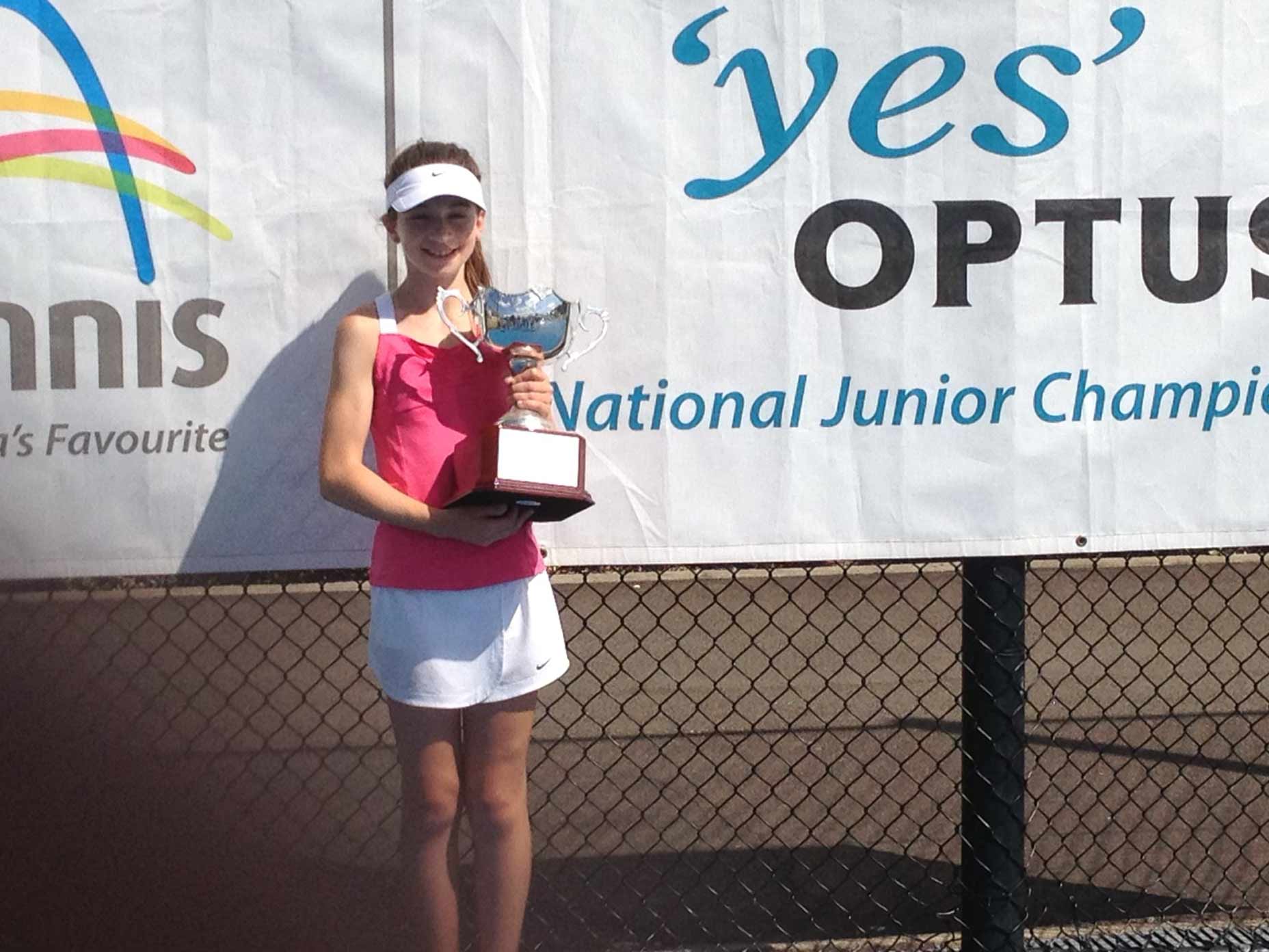 Gabi Ruffels after winning Australia's 12 and under national championship.