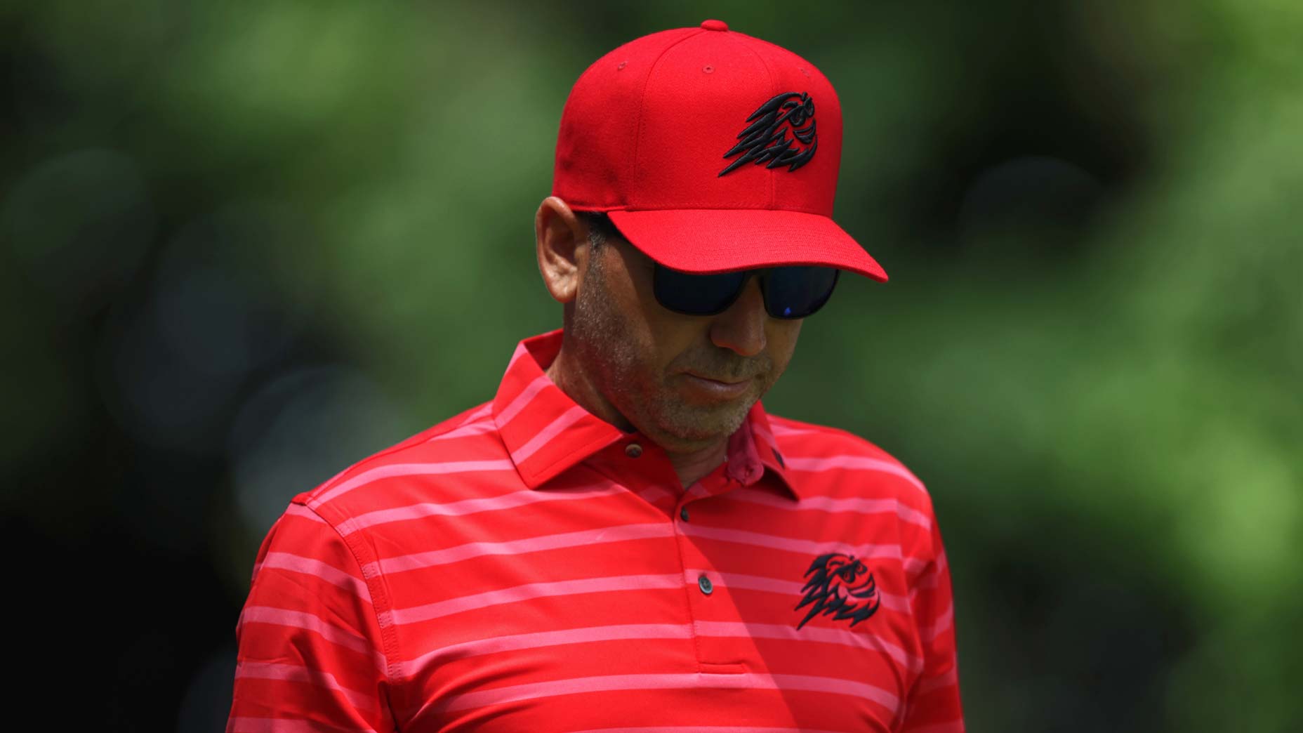 Fireball's GC's Sergio Garcia reacts on the 5th during day three of the LIV Golf League at the Centurion Club, Hertfordshire. Picture date: Sunday July 9, 2023.
