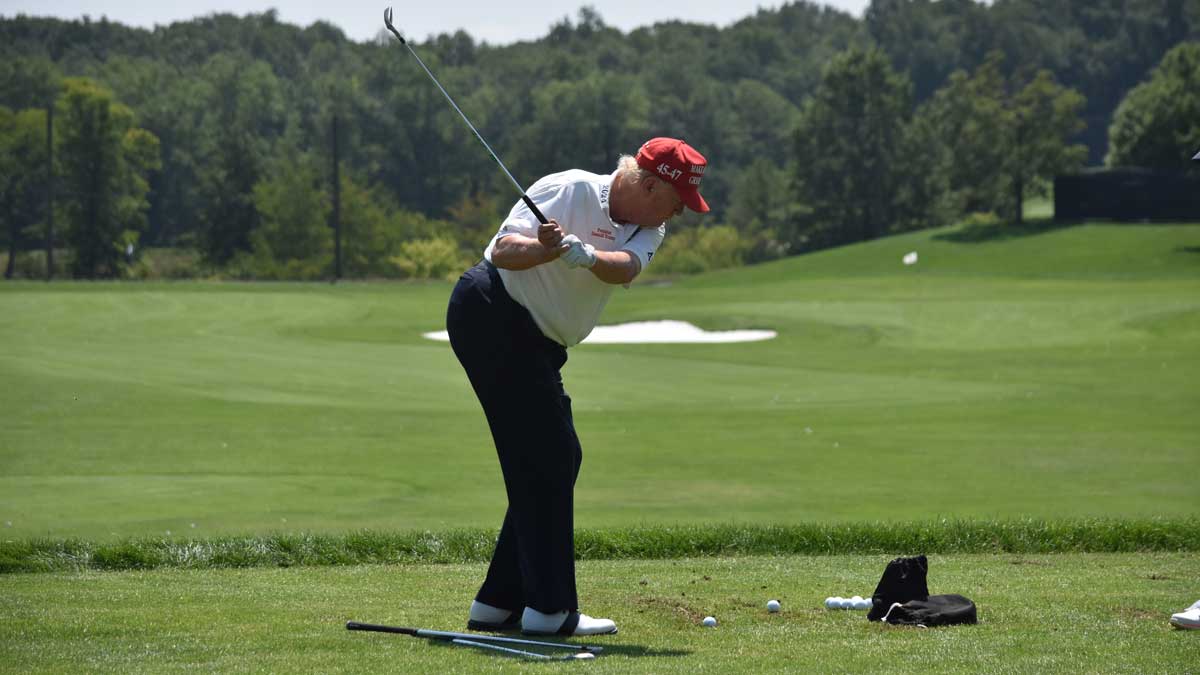 donald trump on range at bedminster