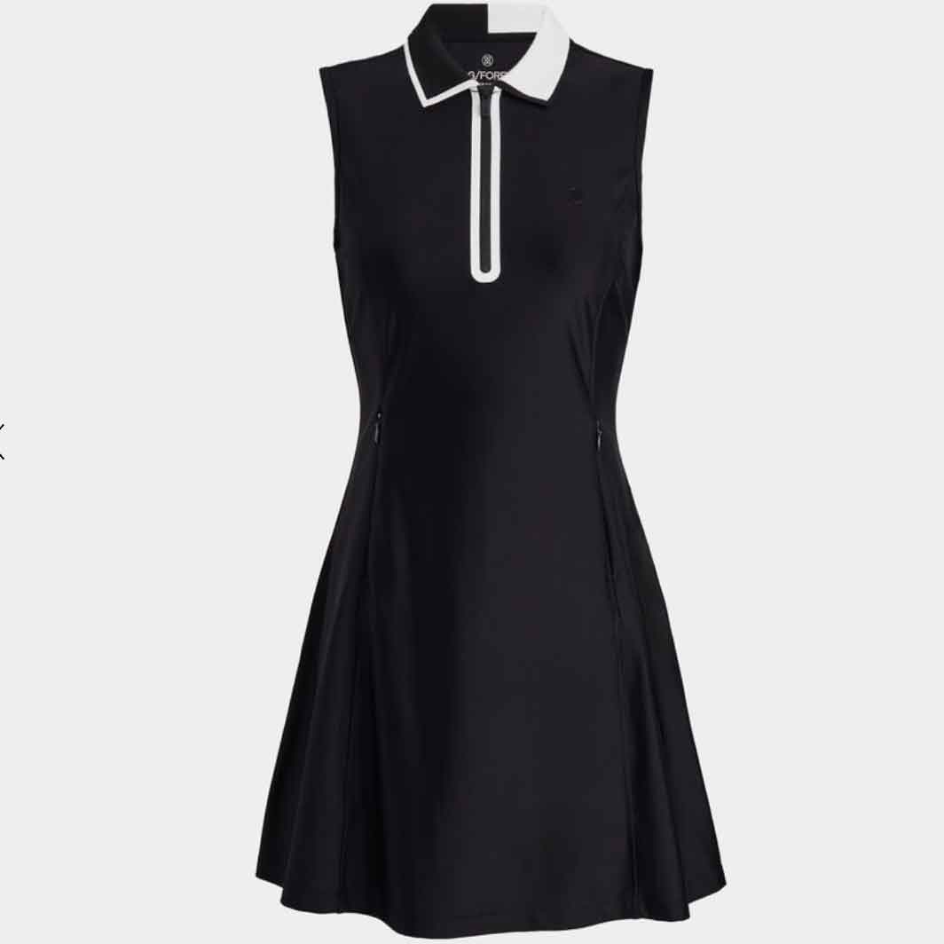 G/FORE Contrast Collar Tech Nylon Quarter Zip Dress