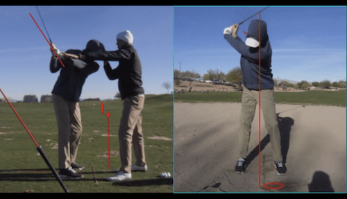 GOLF Teacher to Watch Matt Henderson works with his student, Craig, on his golf swing