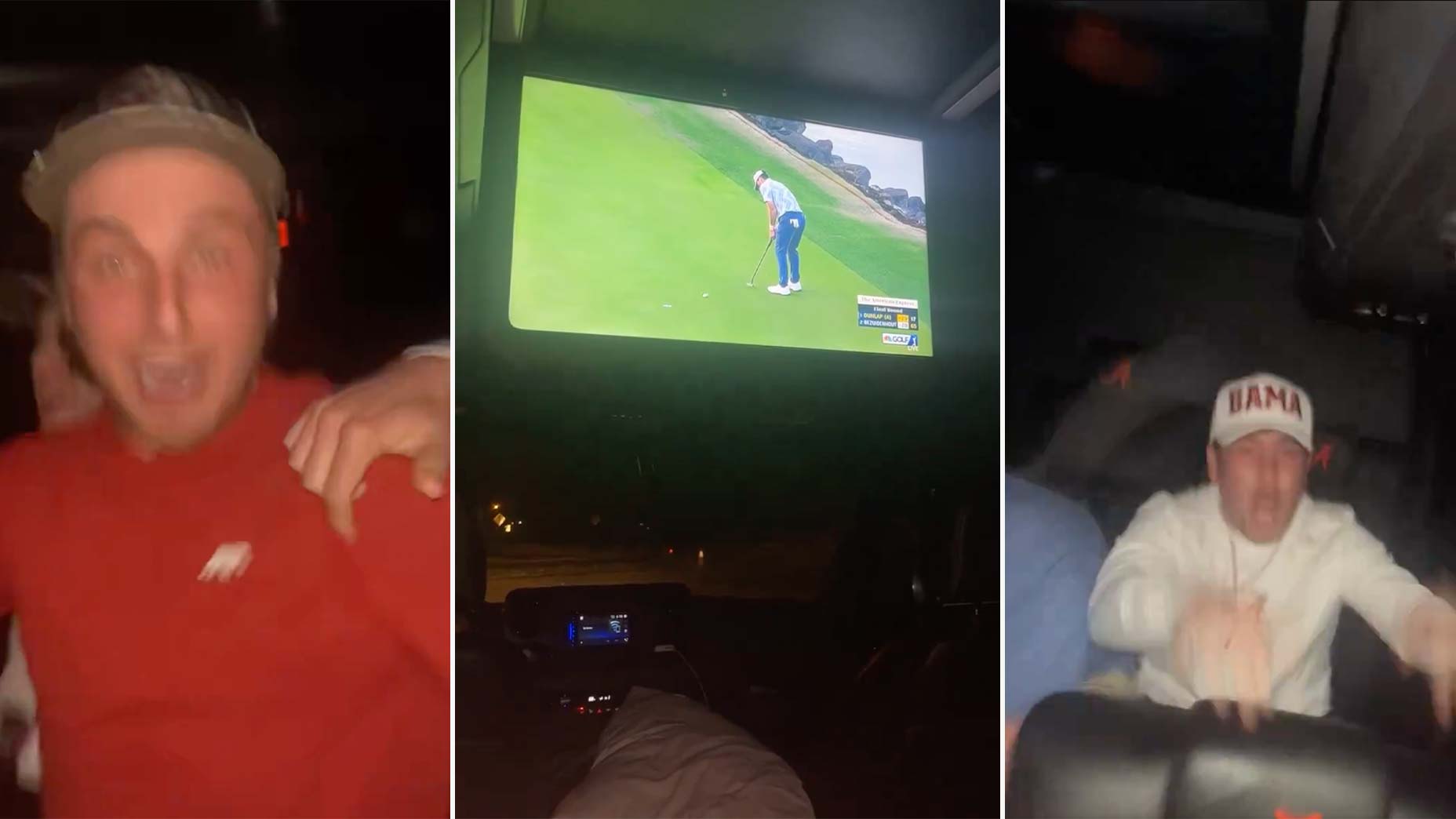 Nick Dunlap's Alabama teammates went wild after his historic win.