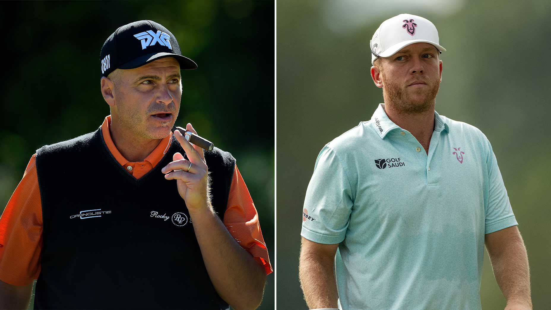 A split image of Rocco Mediate and Talor Gooch.