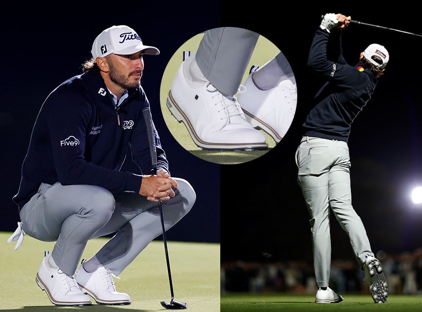 Max Homa wearing FootJoy golf shoes at The Match 2024.