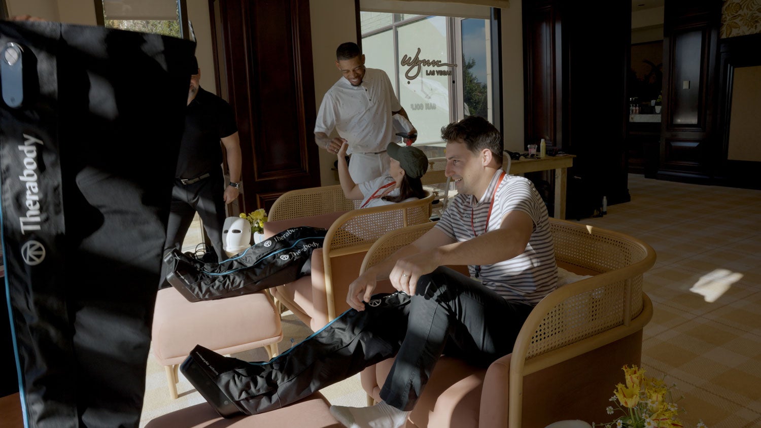 Hanging out in the Players Lounge at the 8 AM Invitational