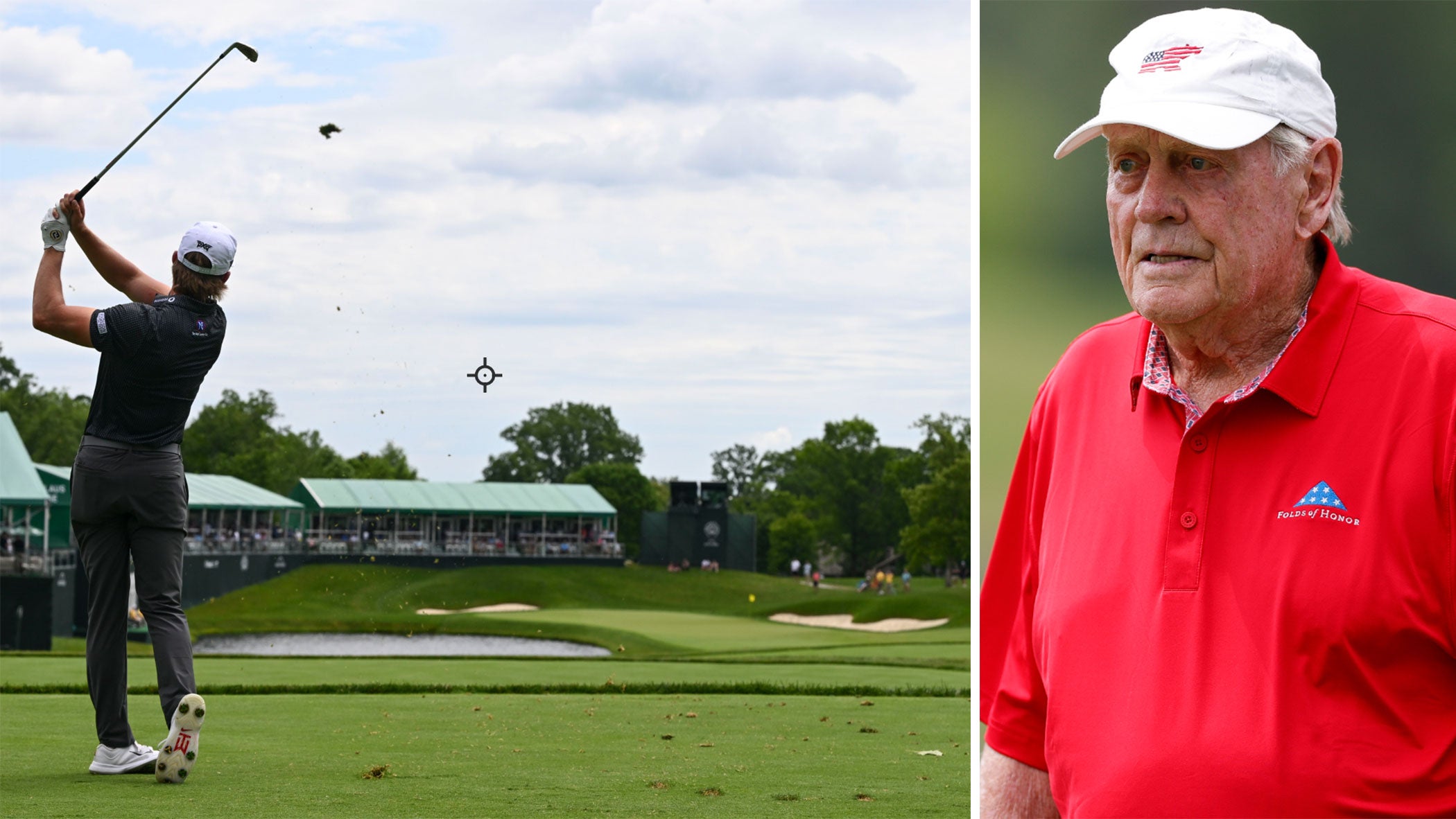 Jake Knapp hits his tee shot on the 16th hole during the first round of the Memorial Tournament presented by Workday at Muirfield Village Golf Club