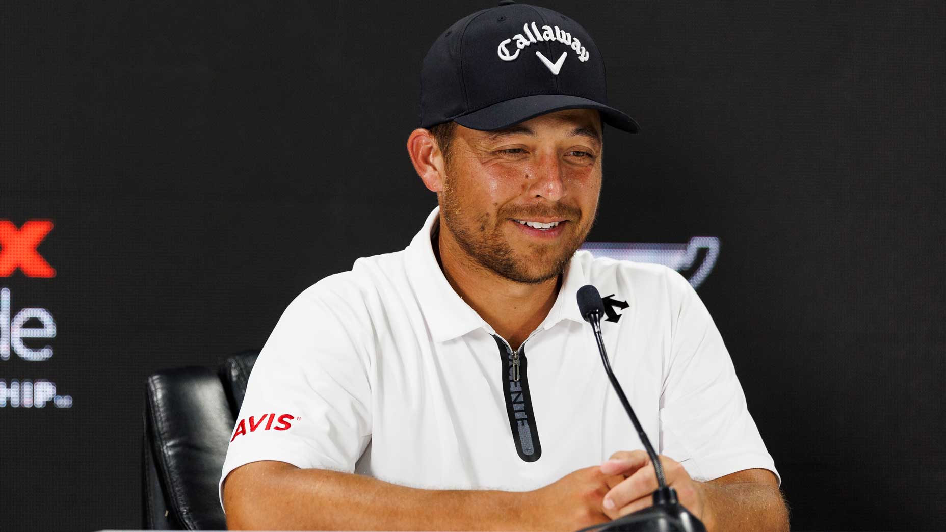 Xander Schauffele pictured during his press conference at the 2024 FedEx St. Jude Championship.