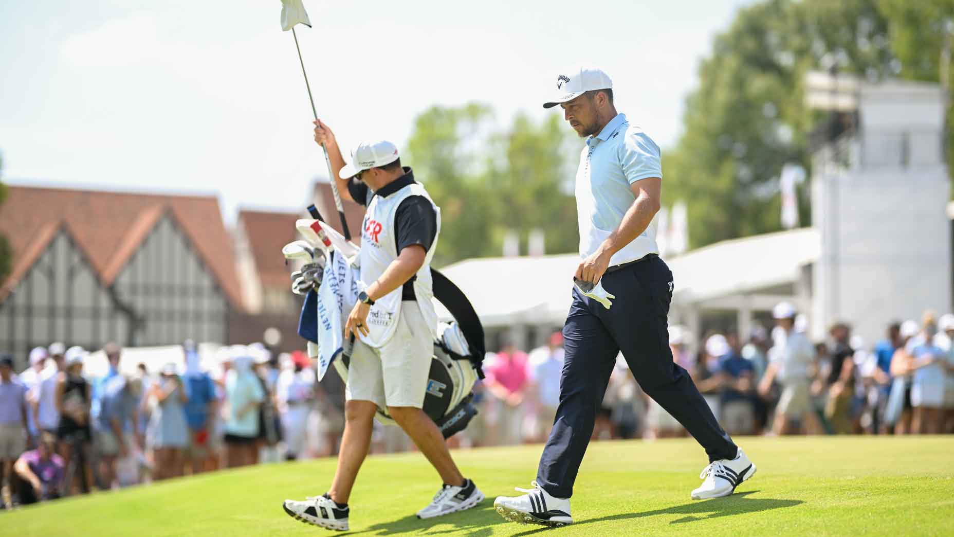 Xander Schauffele with his close friend and caddie, Austin Kaiser.