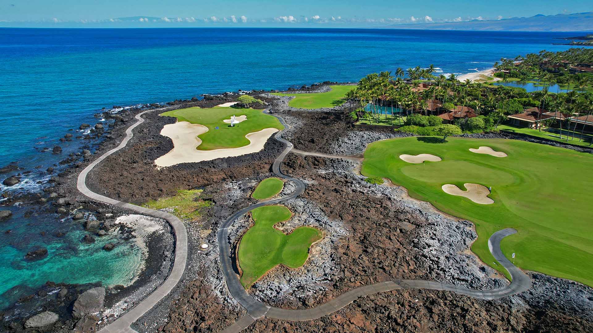 hualalai golf course 17th hole 16th hole