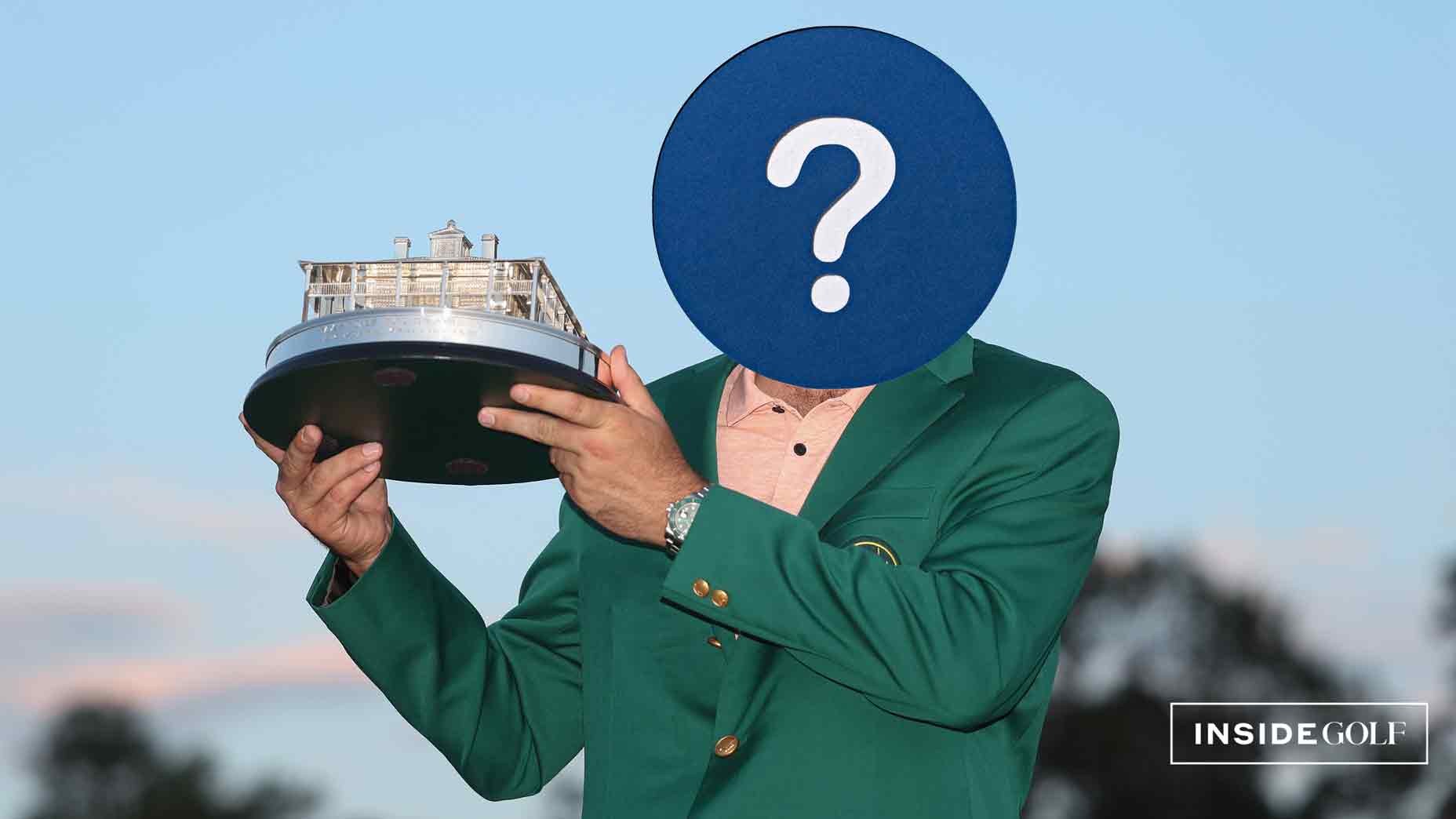 Scottie Scheffler of the United States poses with the Masters trophy after winning the 2024 Masters Tournament at Augusta National Golf Club on April 14, 2024 in Augusta, Georgia.