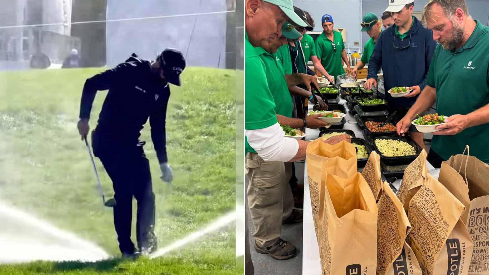 Adam Hadwin bought greens crew lunch in touching gesture after sprinjler-smashing incident.