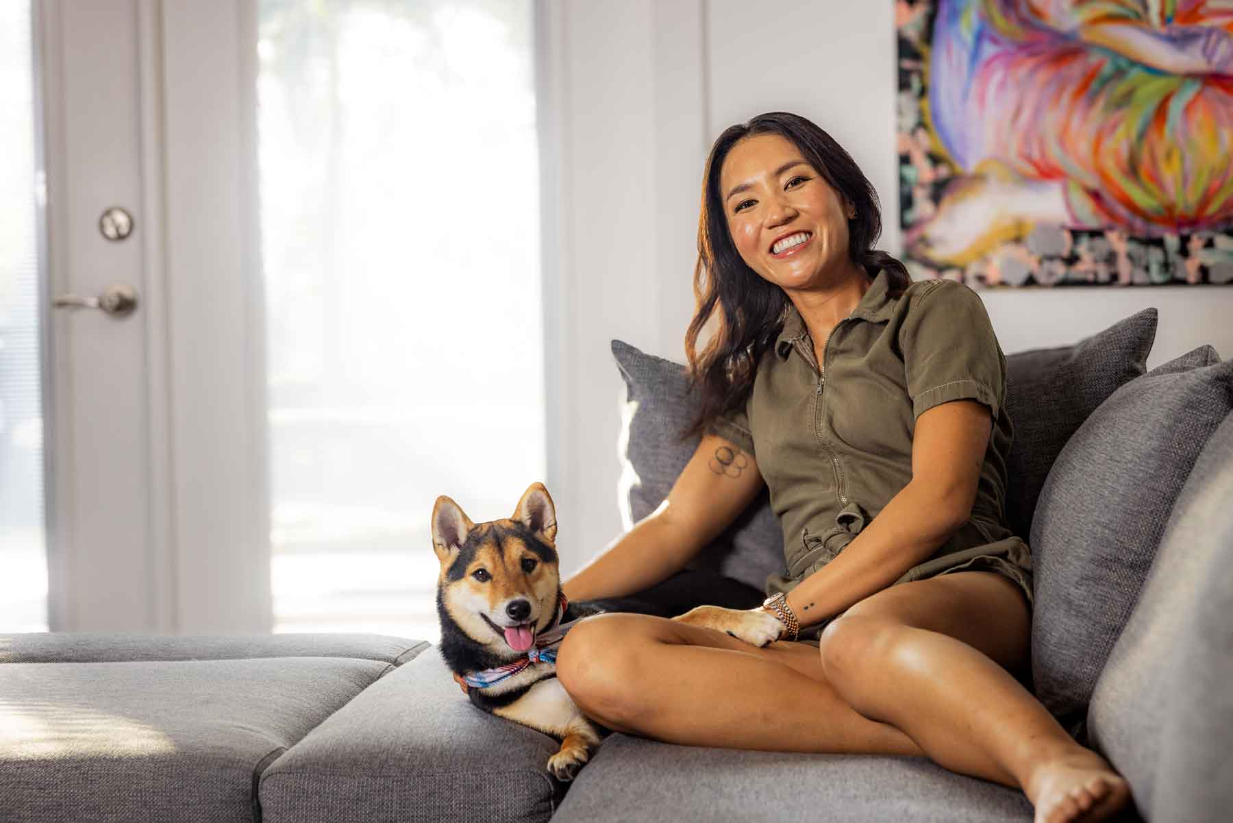 Lydia Ko and her dog Kai