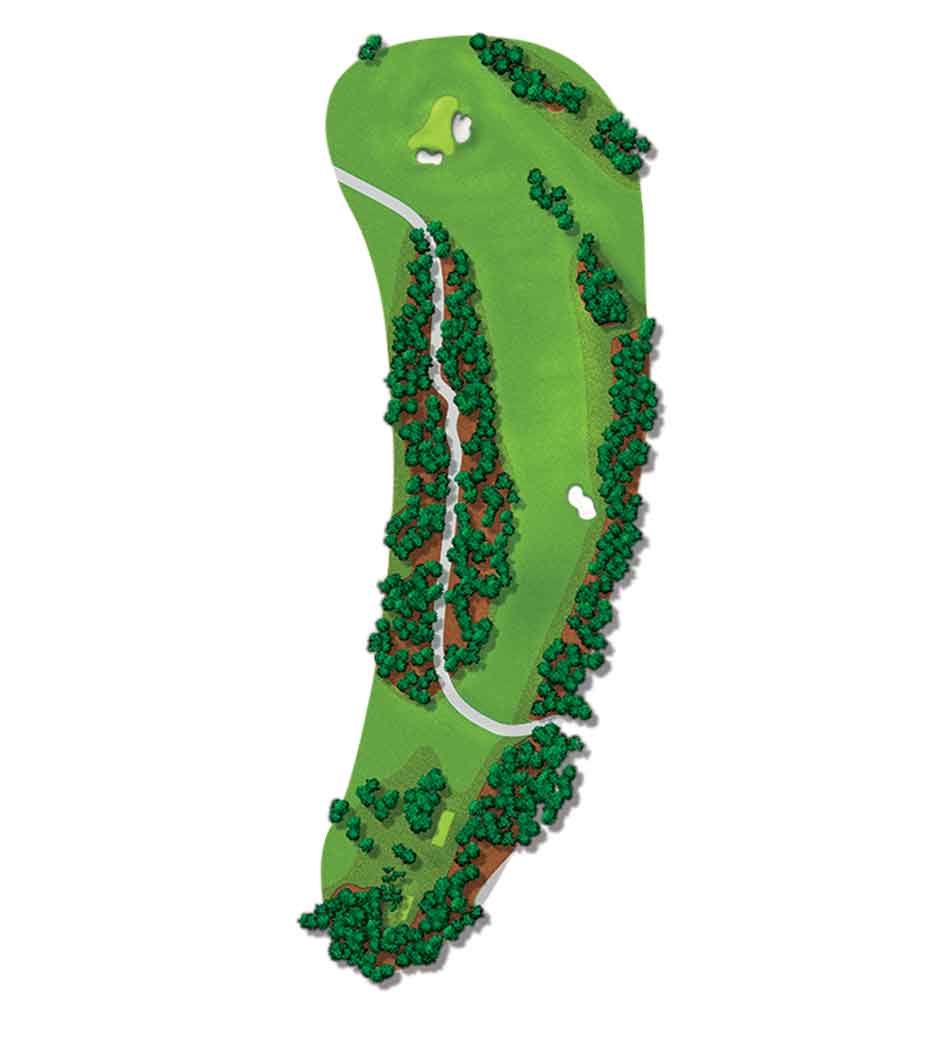 diagram of the 2nd hole at Augusta National