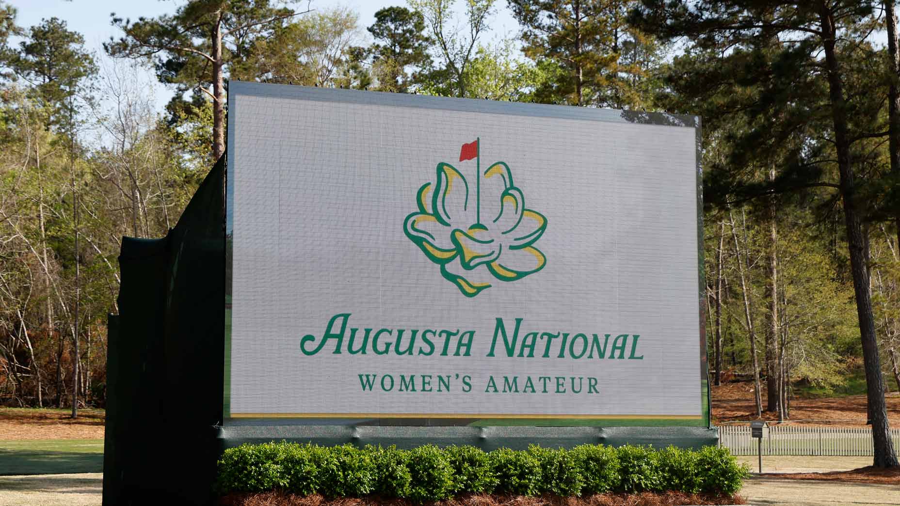 Augusta National Women's Amateur sign at Champions Retreat Golf Course.