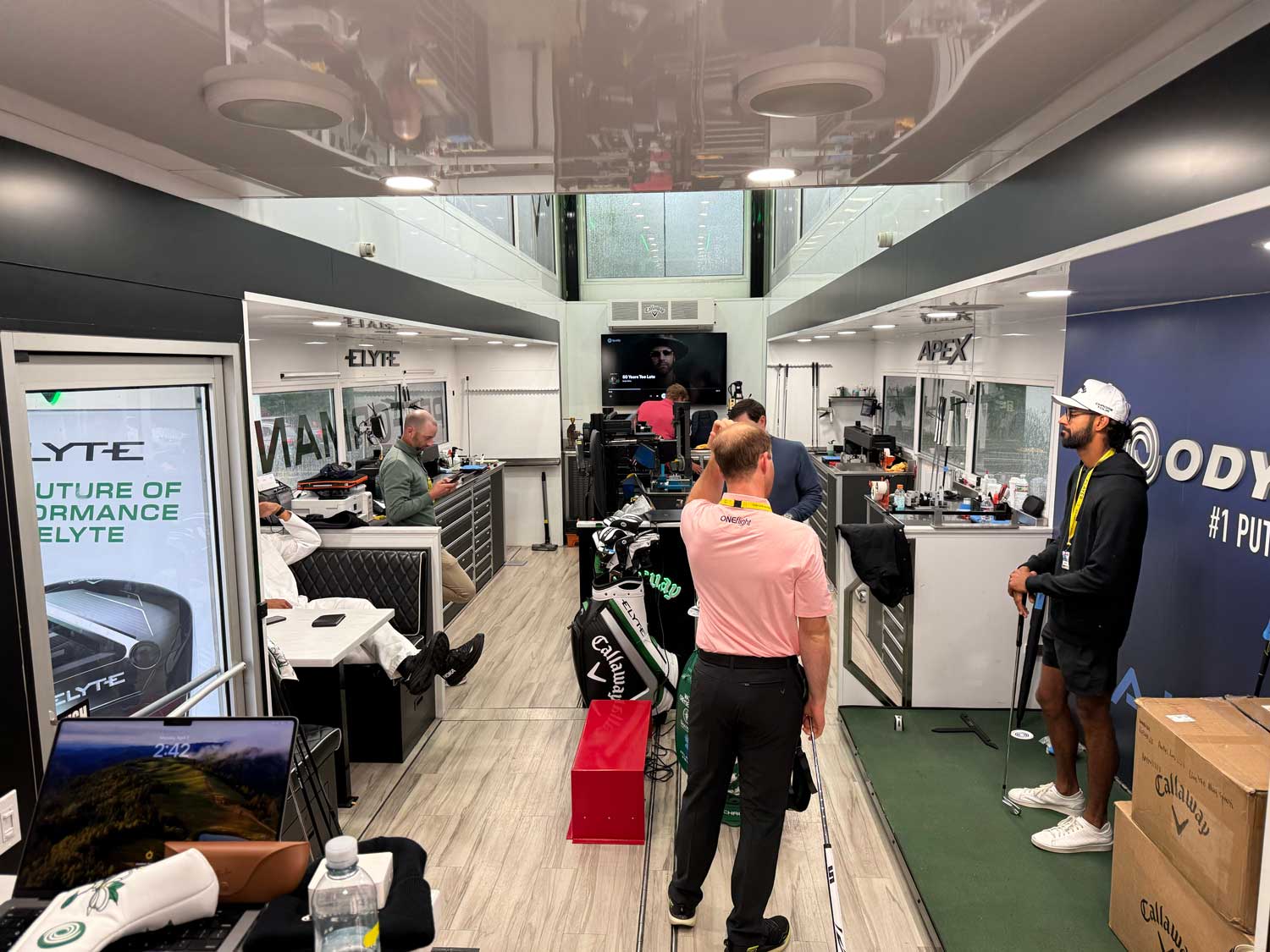 Akshay Bhatia in Callaway tour truck at 2025 Masters