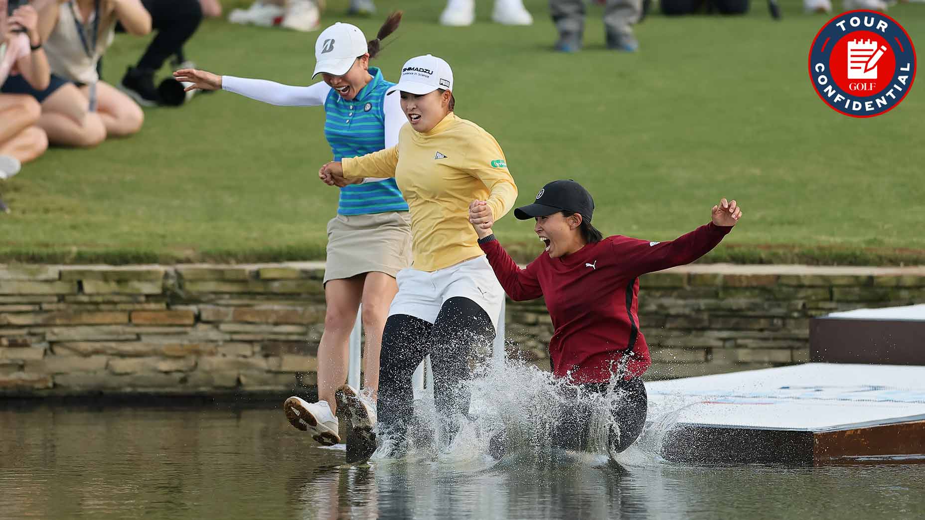 Mao Saigo celebrates her first LPGA win (and first major) at the Chevron Championship on Sunday.
