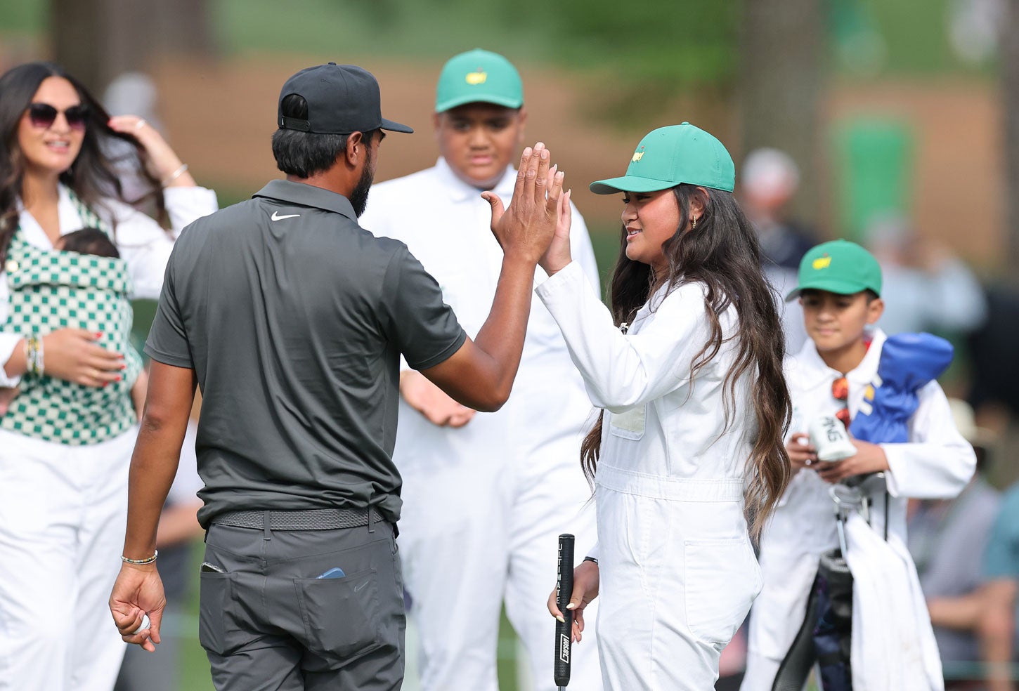 The Finau family at the Par-3 Contest