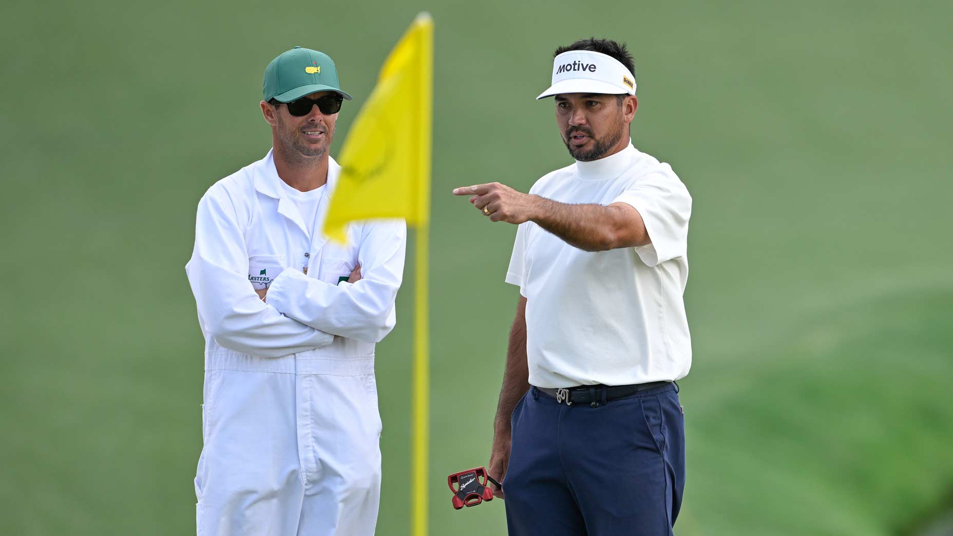 PGA Tour pro Jason Day stands on the 16th green during the 2025 Masters at Augusta National.