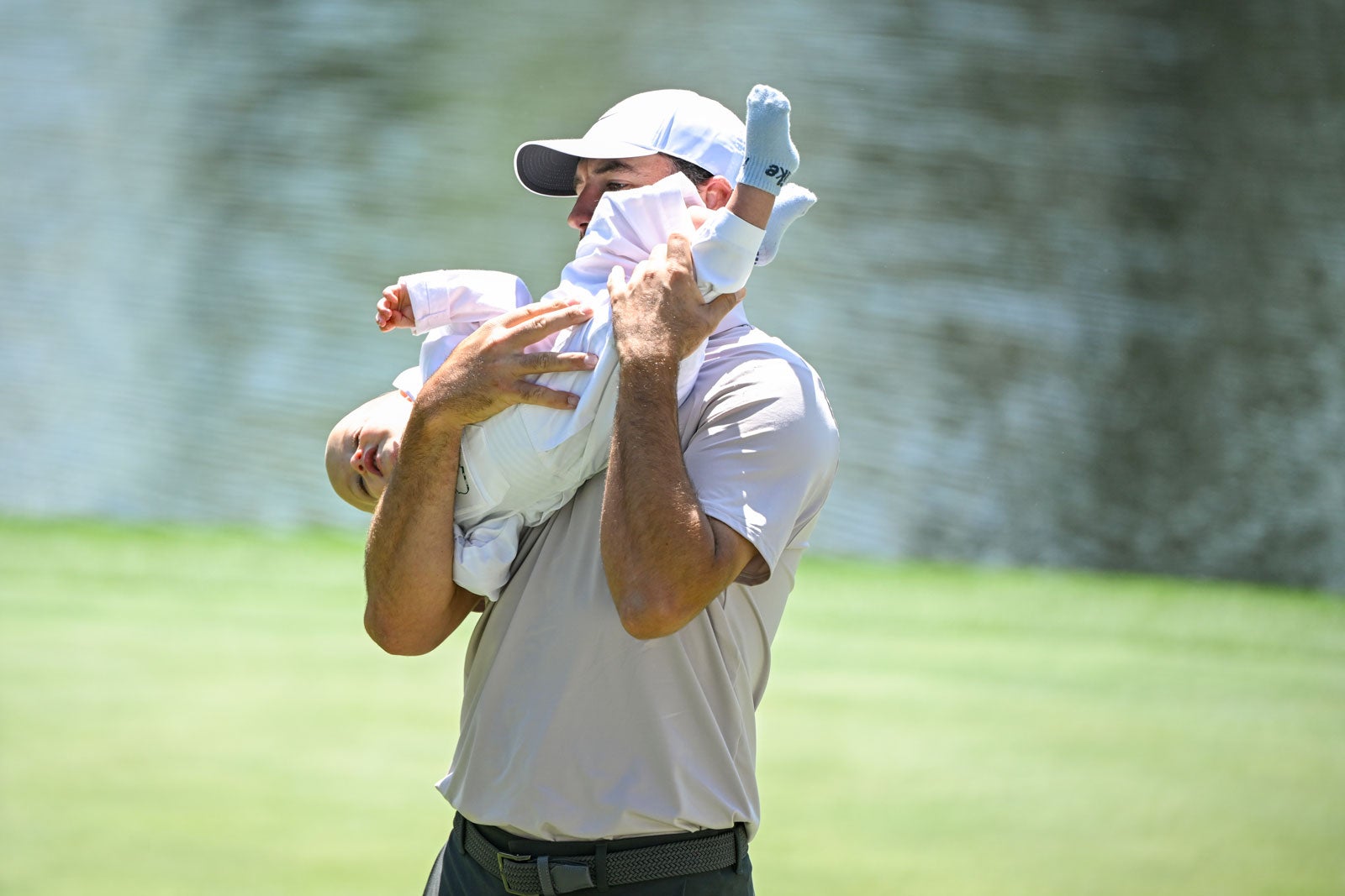Scottie and Bennett Scheffler at the Par-3 Contest