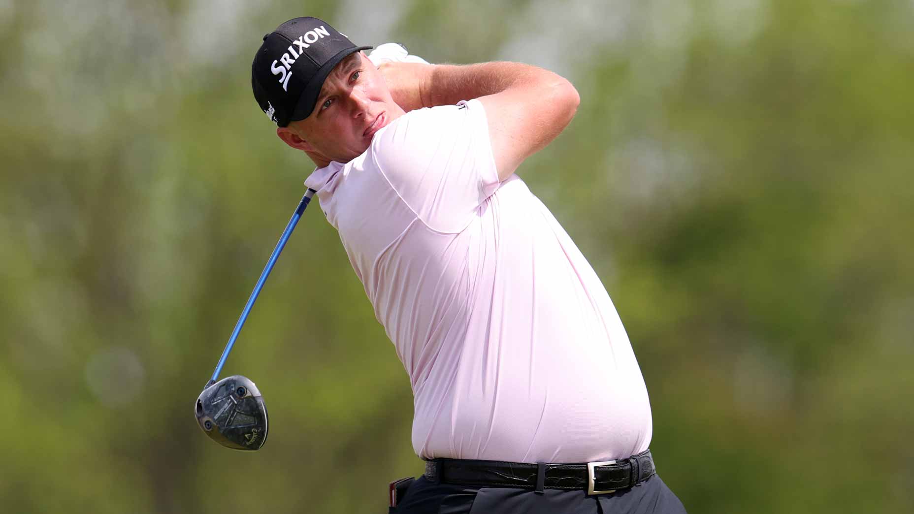 Sepp Straka hits a tee shot at the Truist Championship.